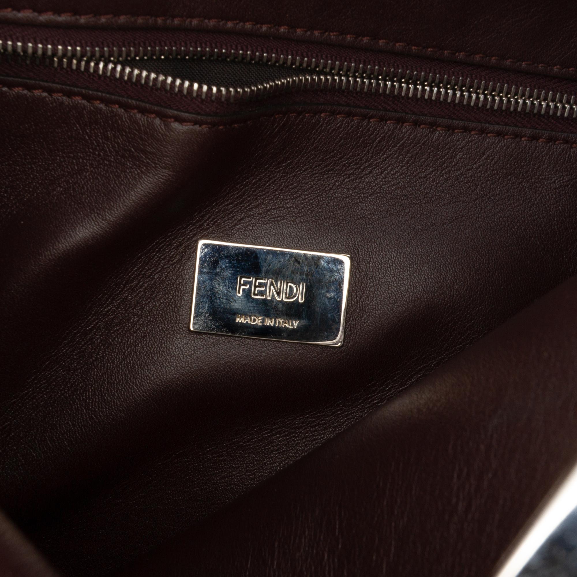 Fendi Leather Peekaboo Clutch Crossbody