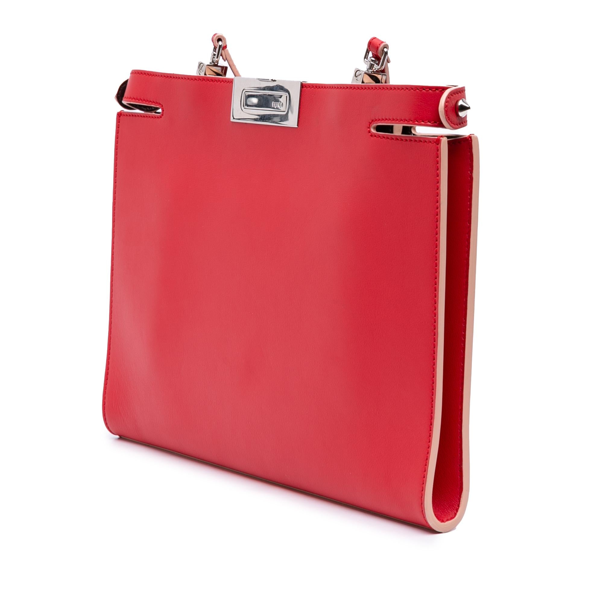 Fendi Leather Peekaboo Clutch Crossbody