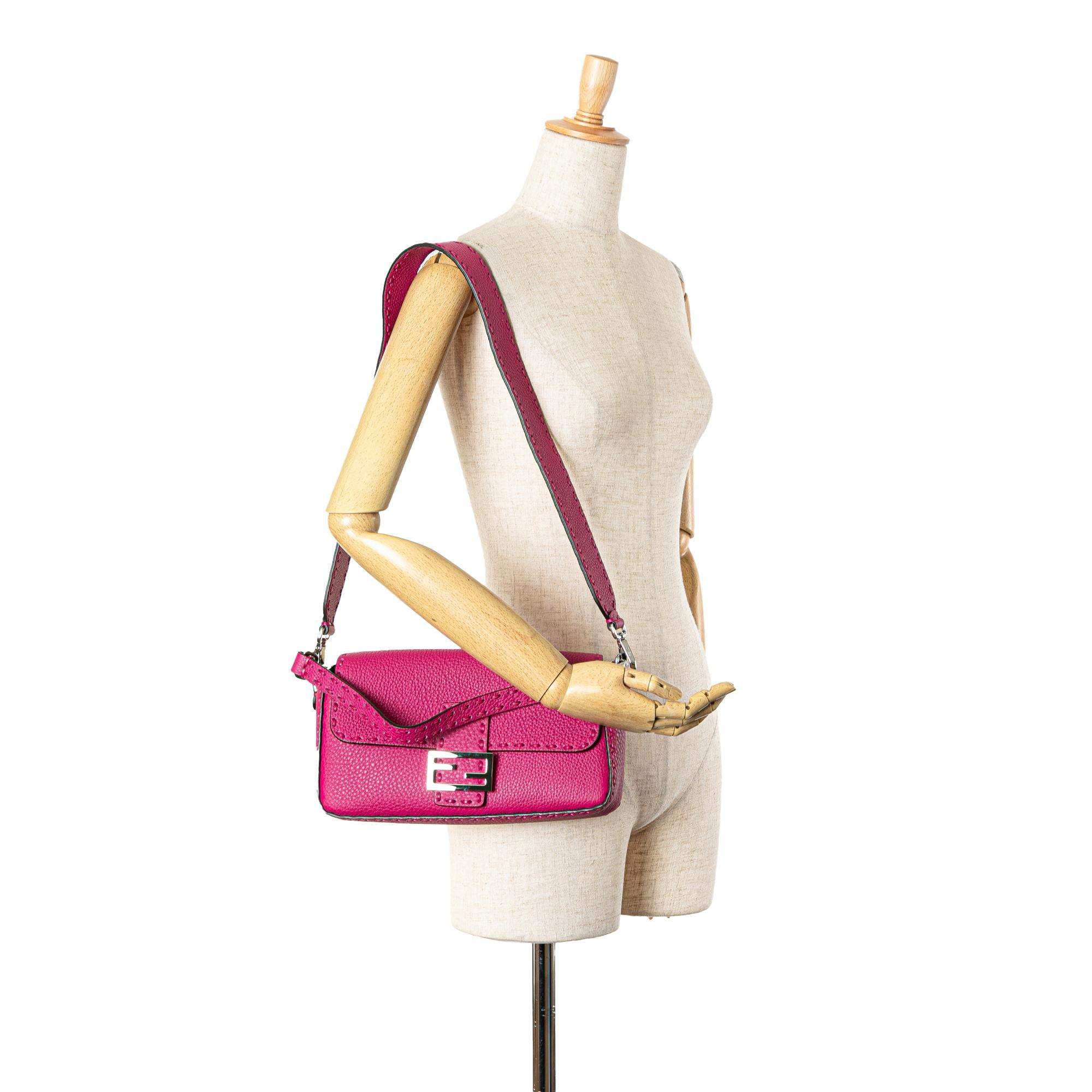 Fendi Leather Selleria Baguette Satchel