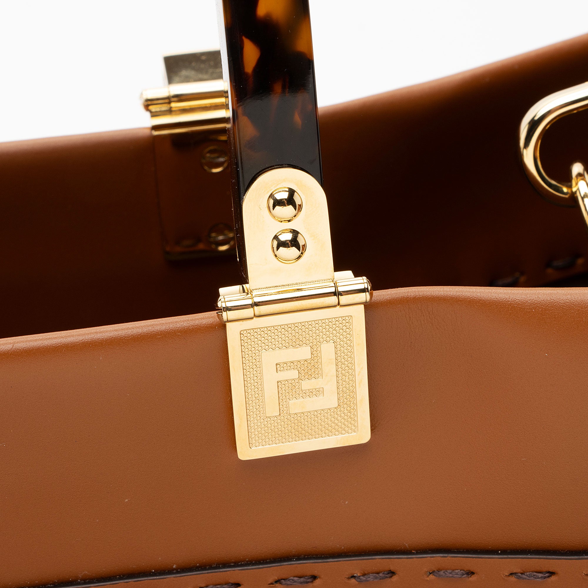 Fendi Leather Sunshine Medium Shopper Tote