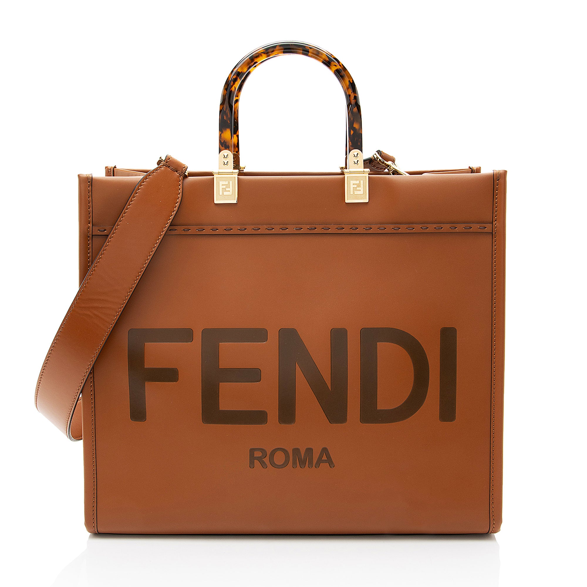 Fendi Leather Sunshine Medium Shopper Tote