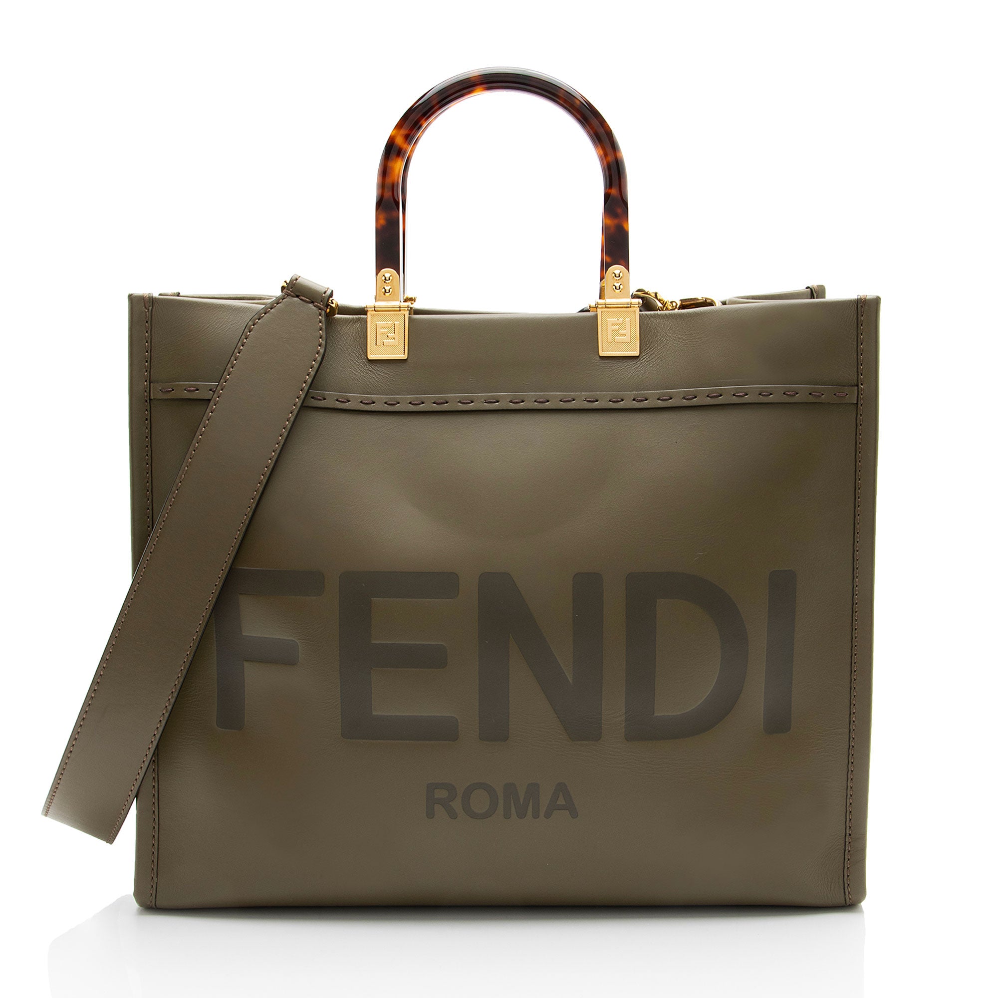 Fendi Leather Sunshine Medium Shopper Tote