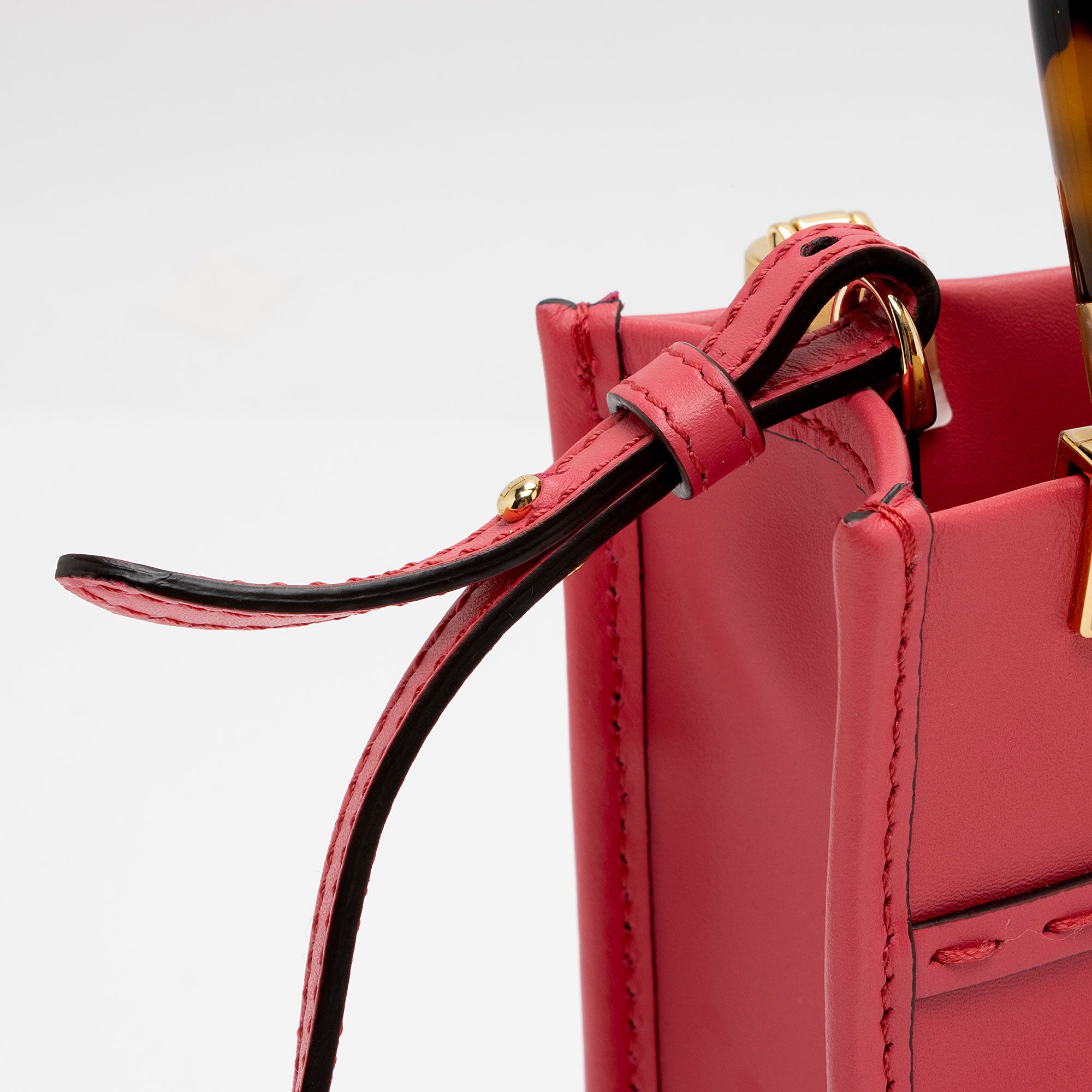 Fendi Leather Sunshine Mini Shopper Tote