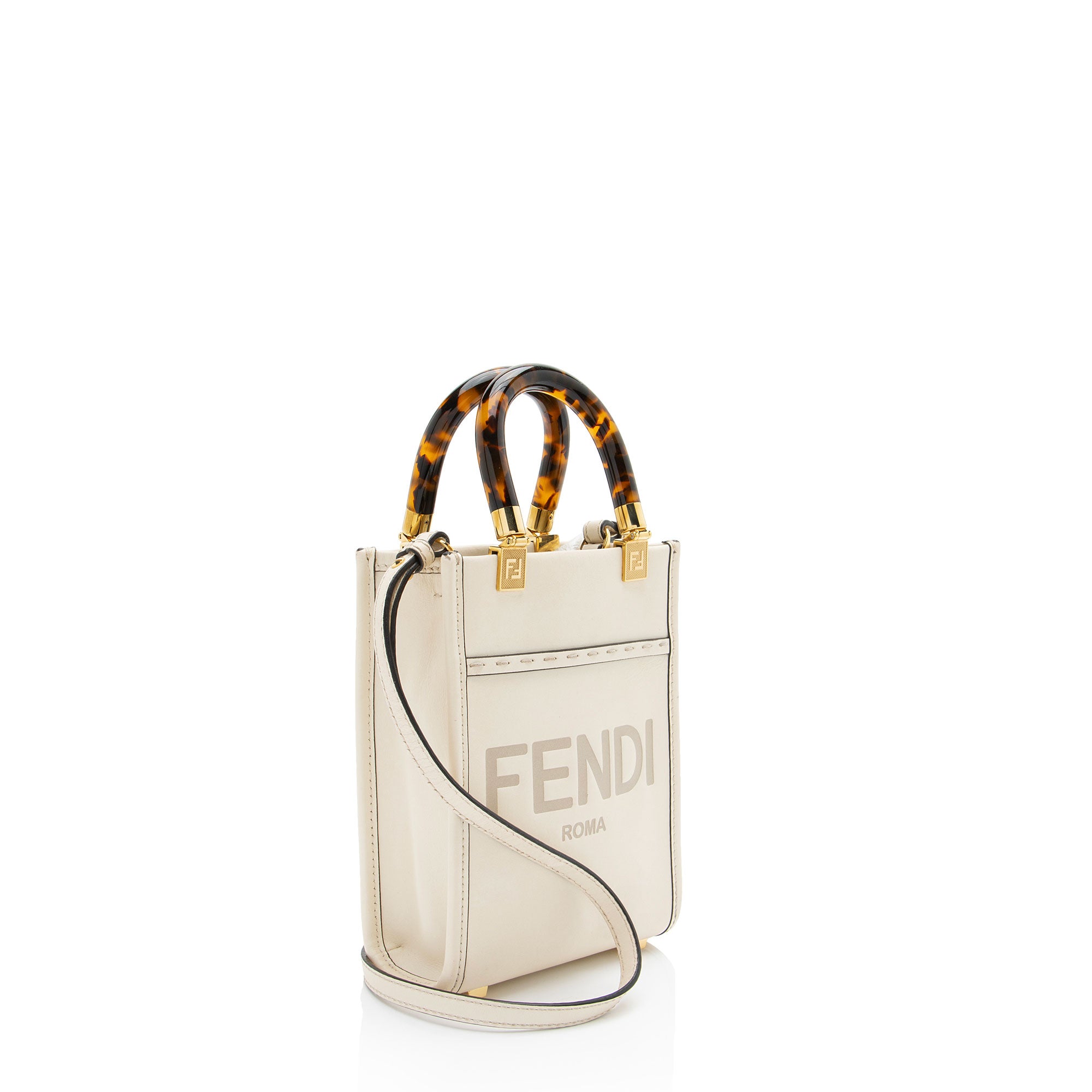Fendi Leather Sunshine Mini Shopper Tote