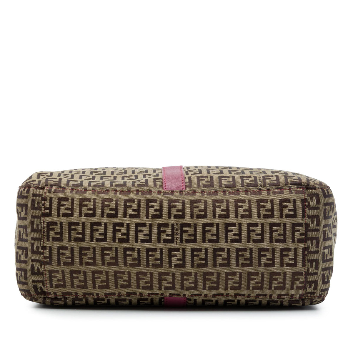 Fendi Leather Trimmed Zucchino Canvas Satchel