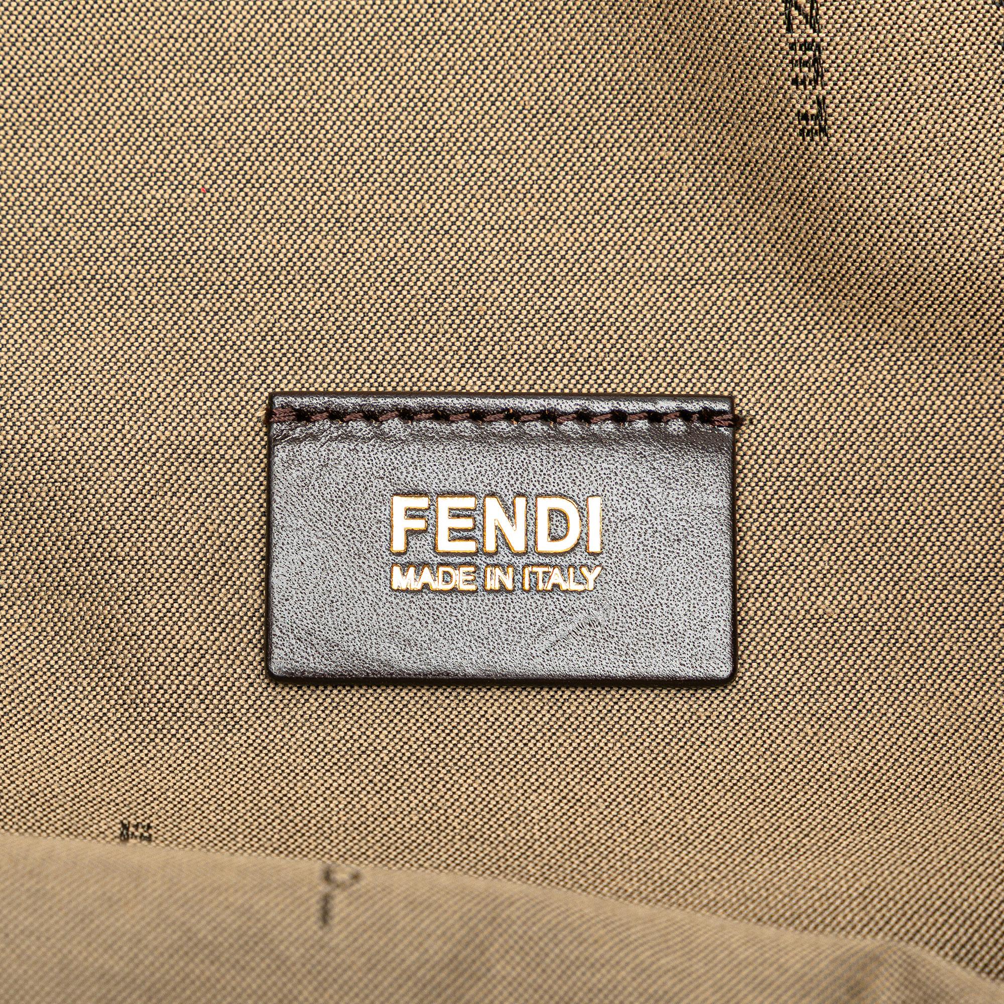 Fendi Leopard Print Canvas Shopper Tote