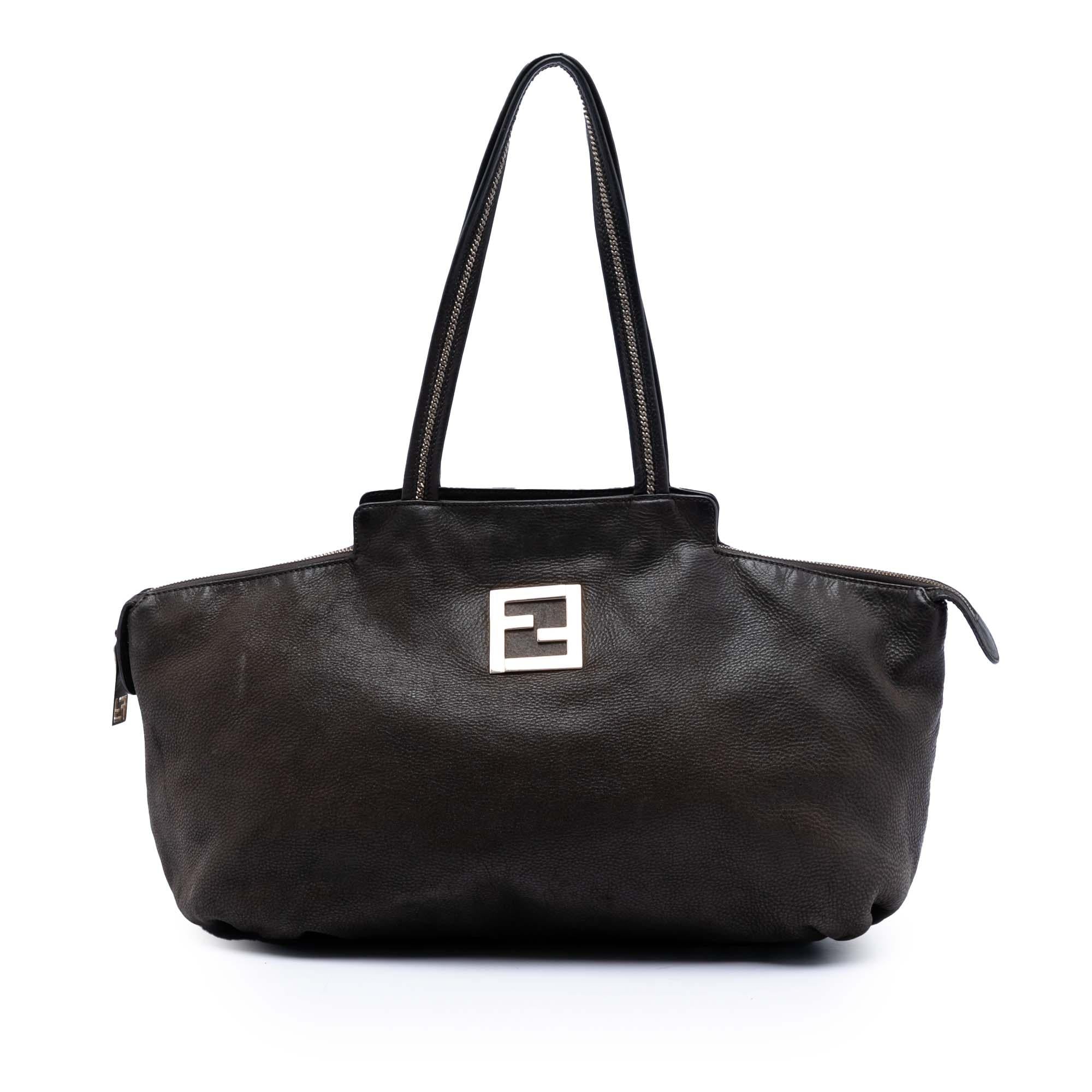 Fendi Medium FF Nubuck Chains Tote