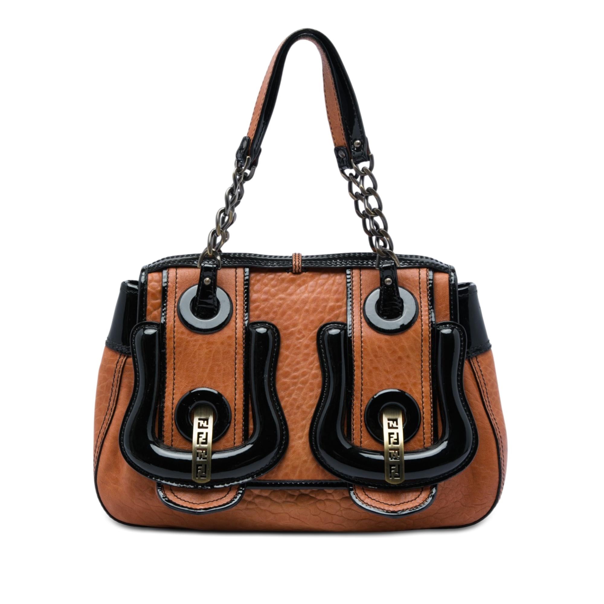 Fendi Medium Leather B Bag Top Handle Bag