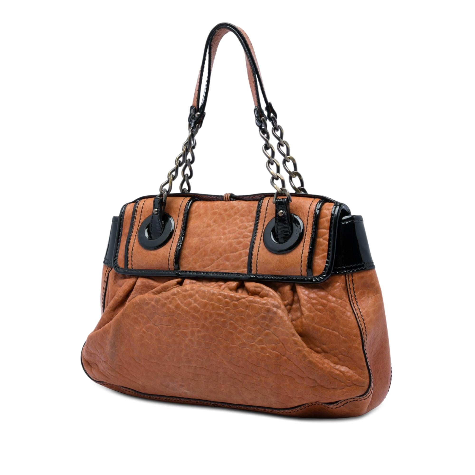 Fendi Medium Leather B Bag Top Handle Bag