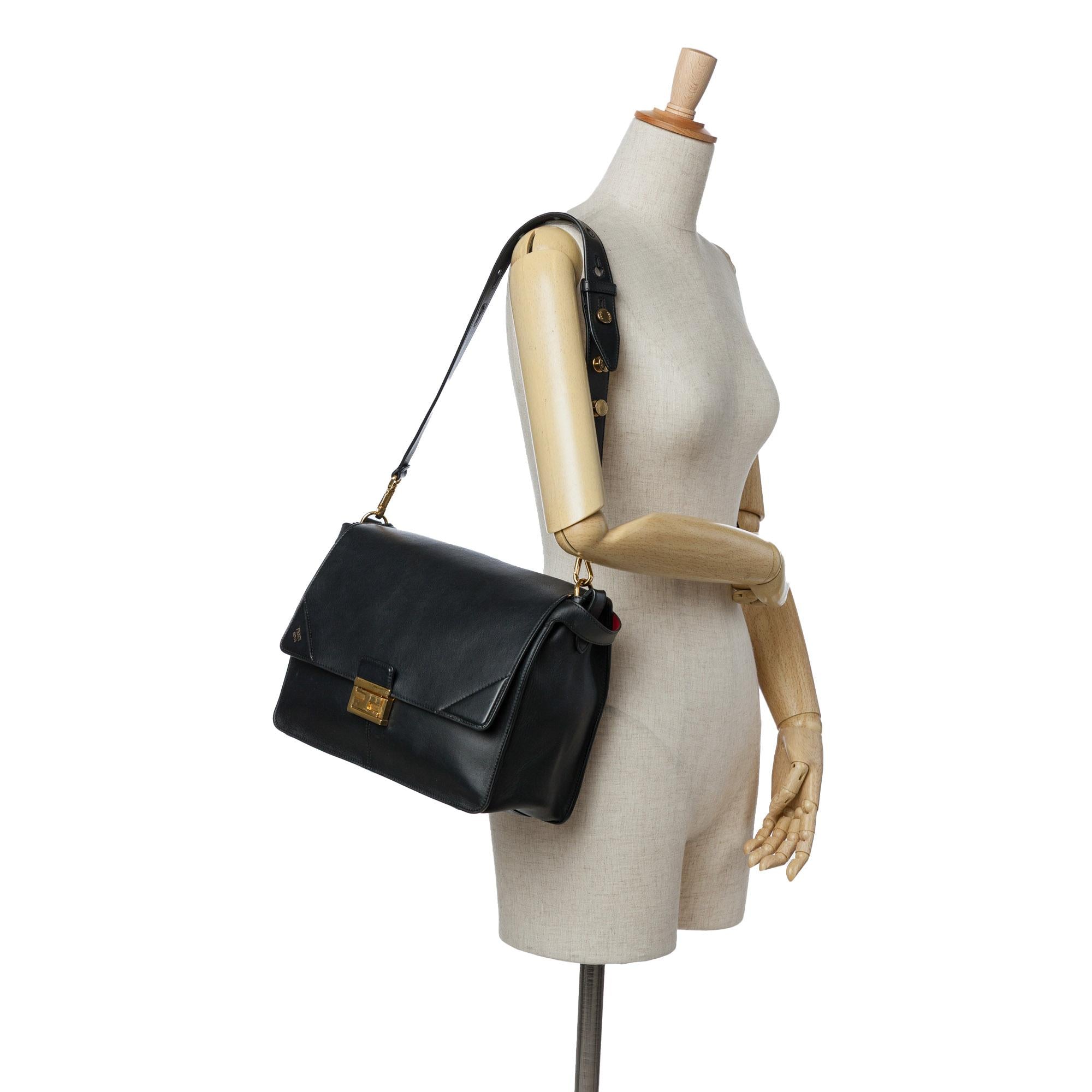 Fendi Medium Leather Kan U Shoulder Bag