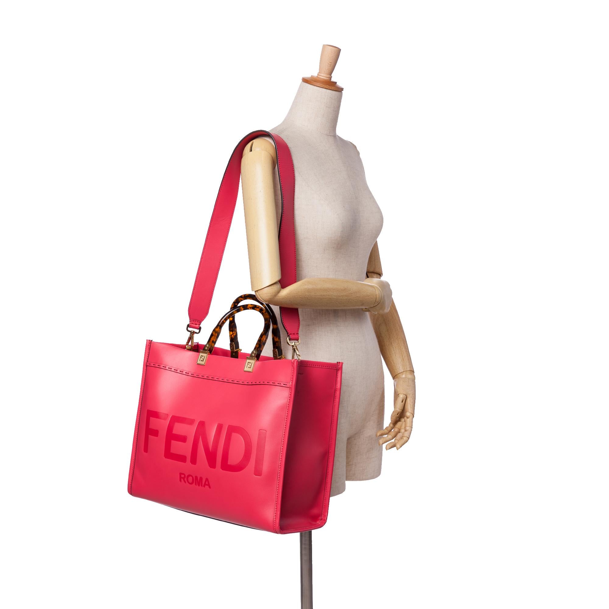 Fendi Medium Leather Sunshine Shopper Tote