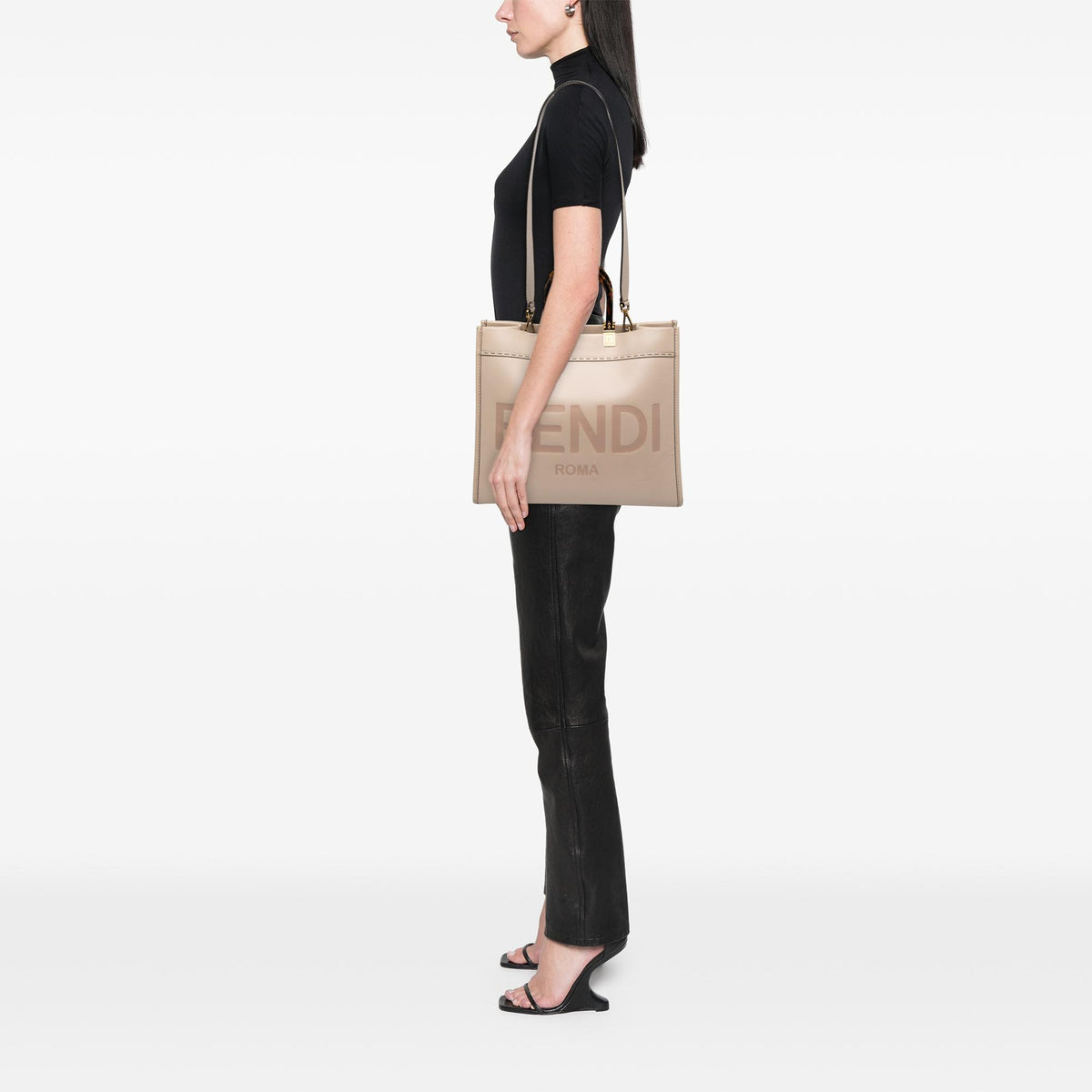 Fendi Medium Leather Sunshine Shopper Tote