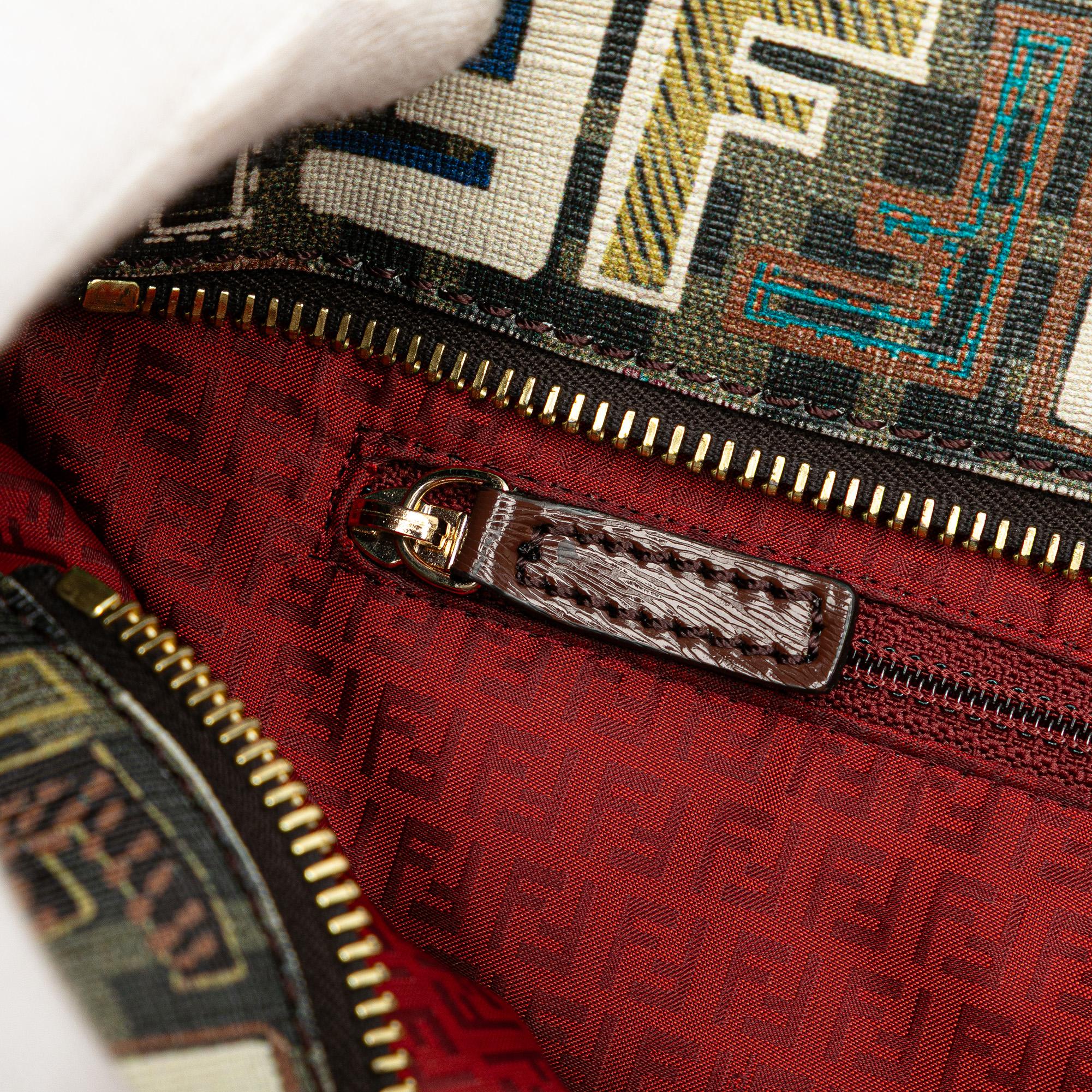 Fendi Medium Multicolor Zucca Spalmati Roll Tote