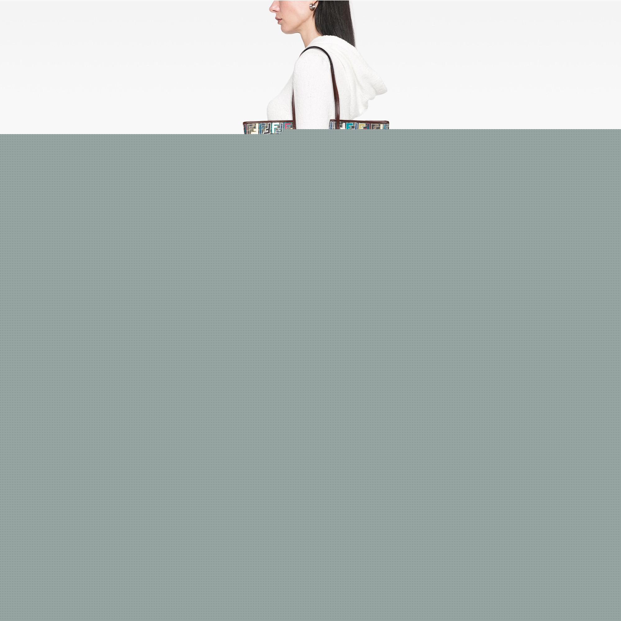 Fendi Medium Multicolor Zucca Spalmati Roll Tote