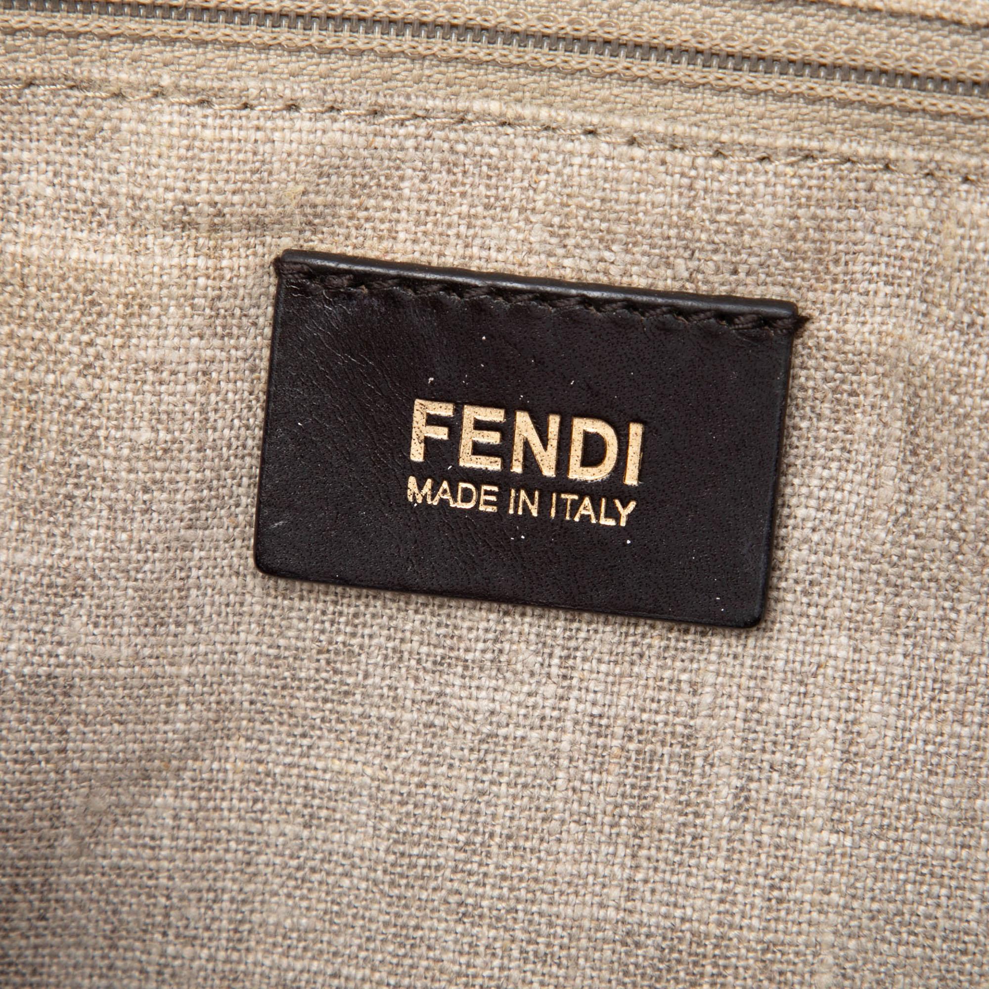 Fendi Medium Studded Milk Calfskin B Fab Satchel