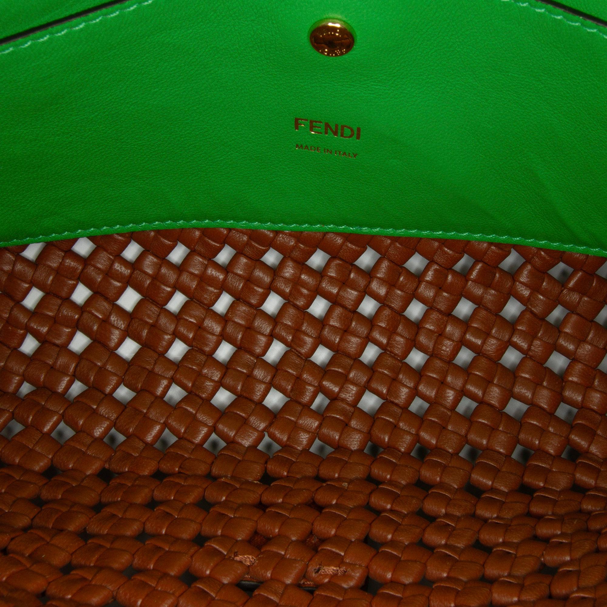 Fendi Medium Woven Leather Baguette Bag (SHG-TagzzS)