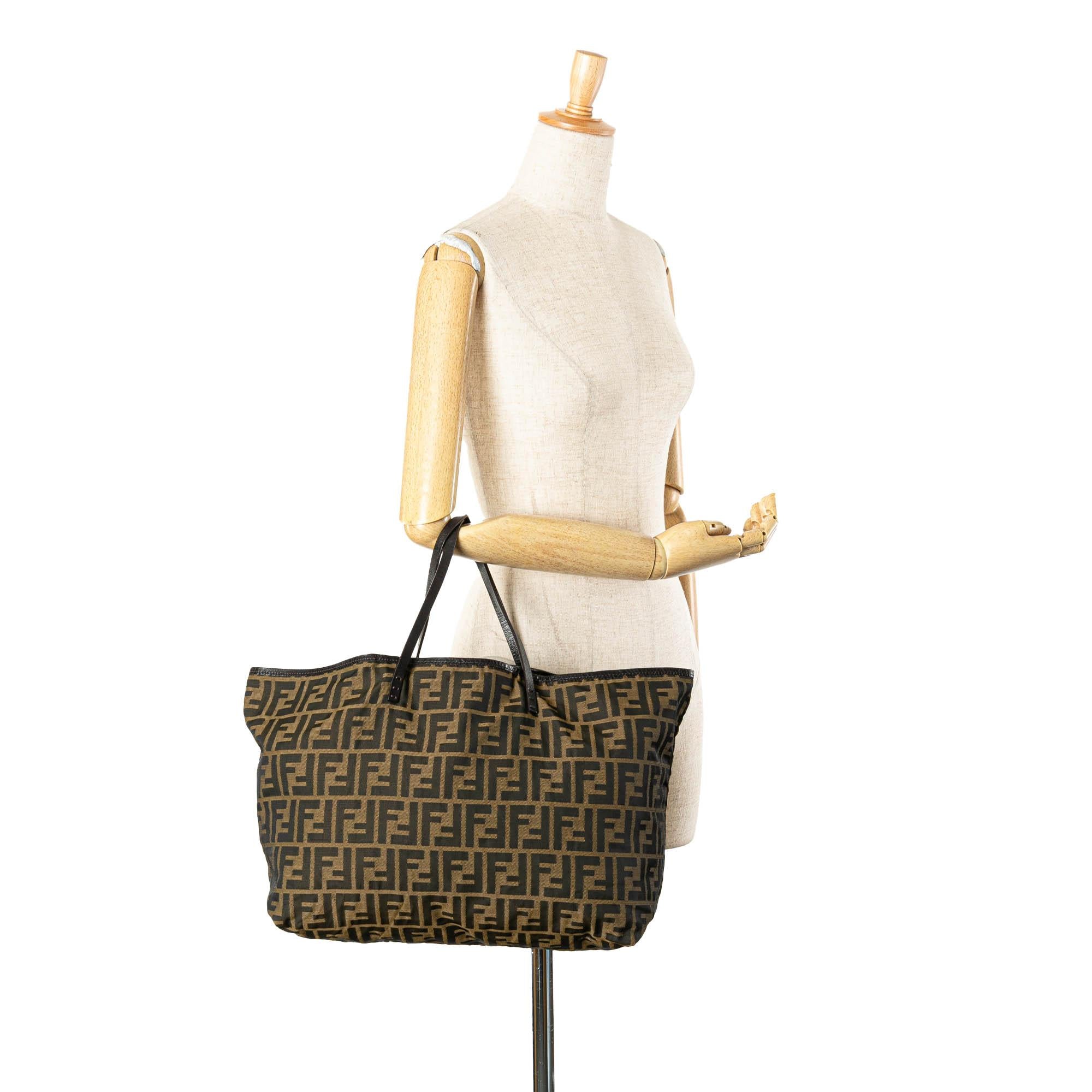 Fendi Medium Zucca Canvas Roll Tote