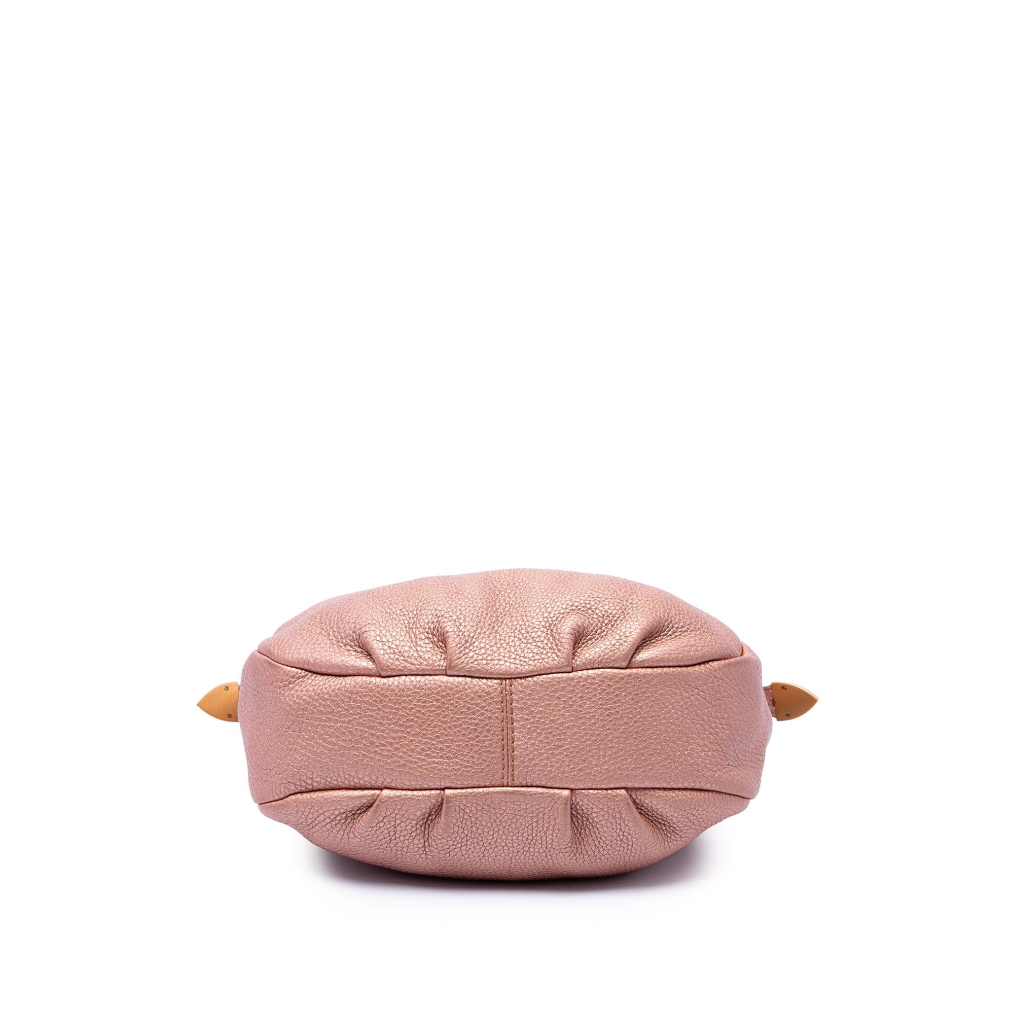 Fendi Metallic Pebbled Leather Selleria Shoulder Bag