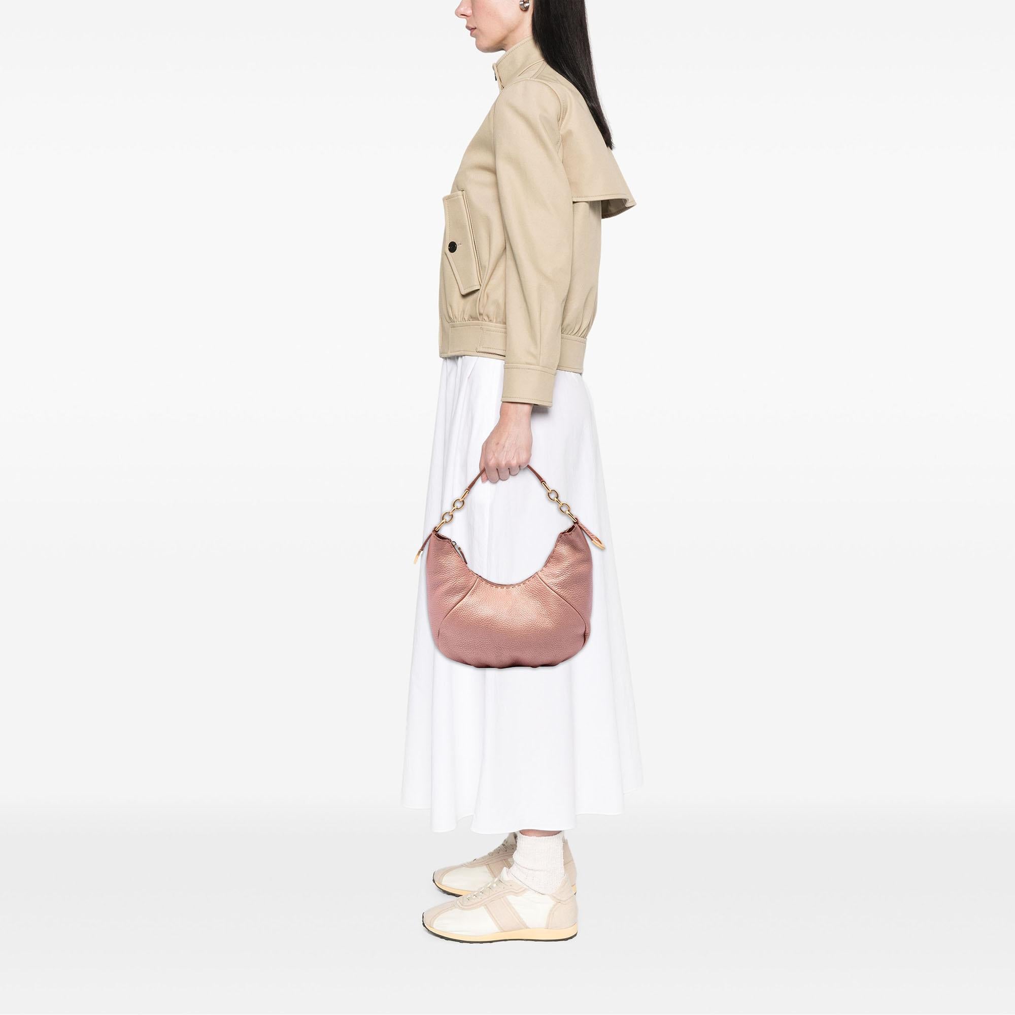 Fendi Metallic Pebbled Leather Selleria Shoulder Bag