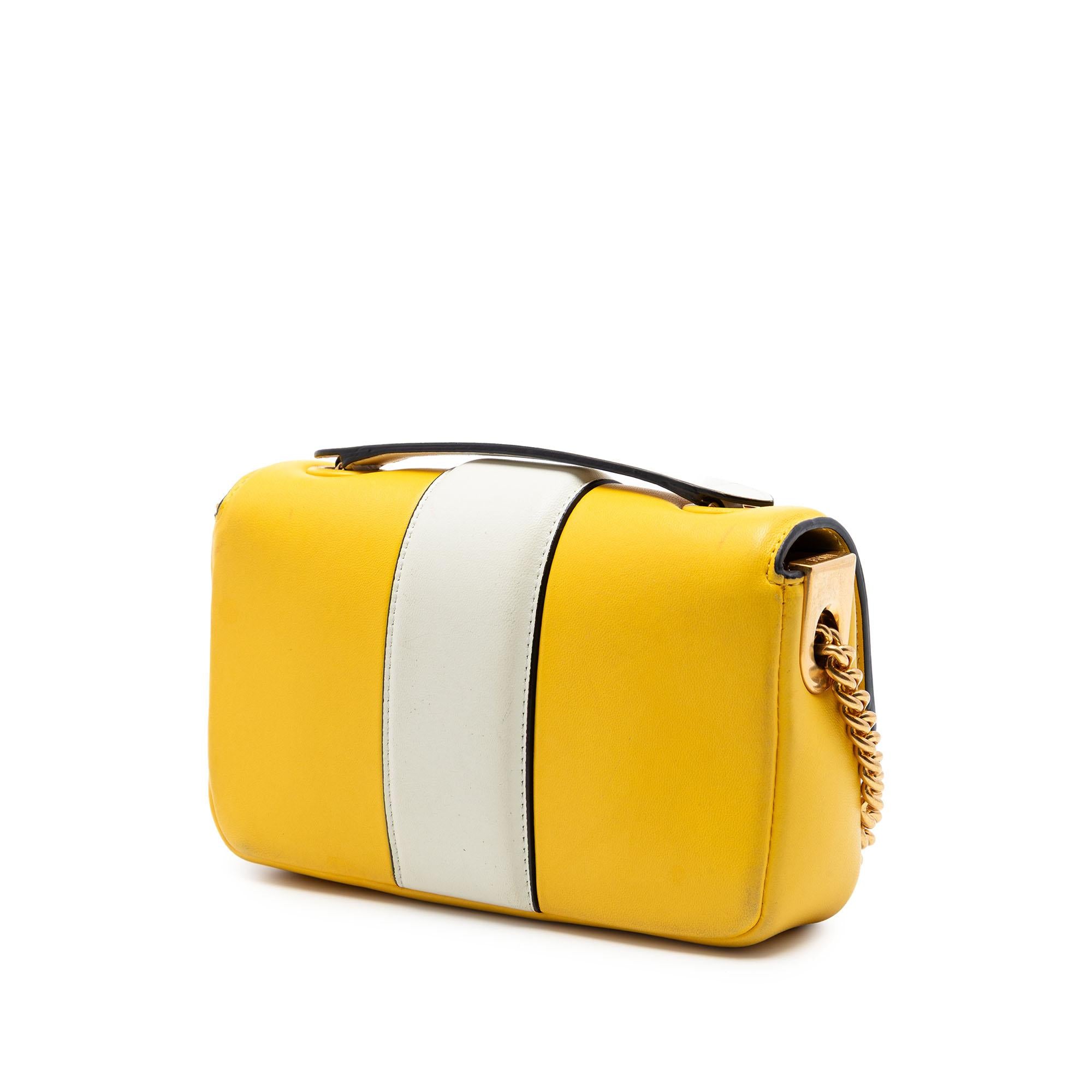 Fendi Mini Bicolor Nappa Apolo Chain Baguette Shoulder Bag