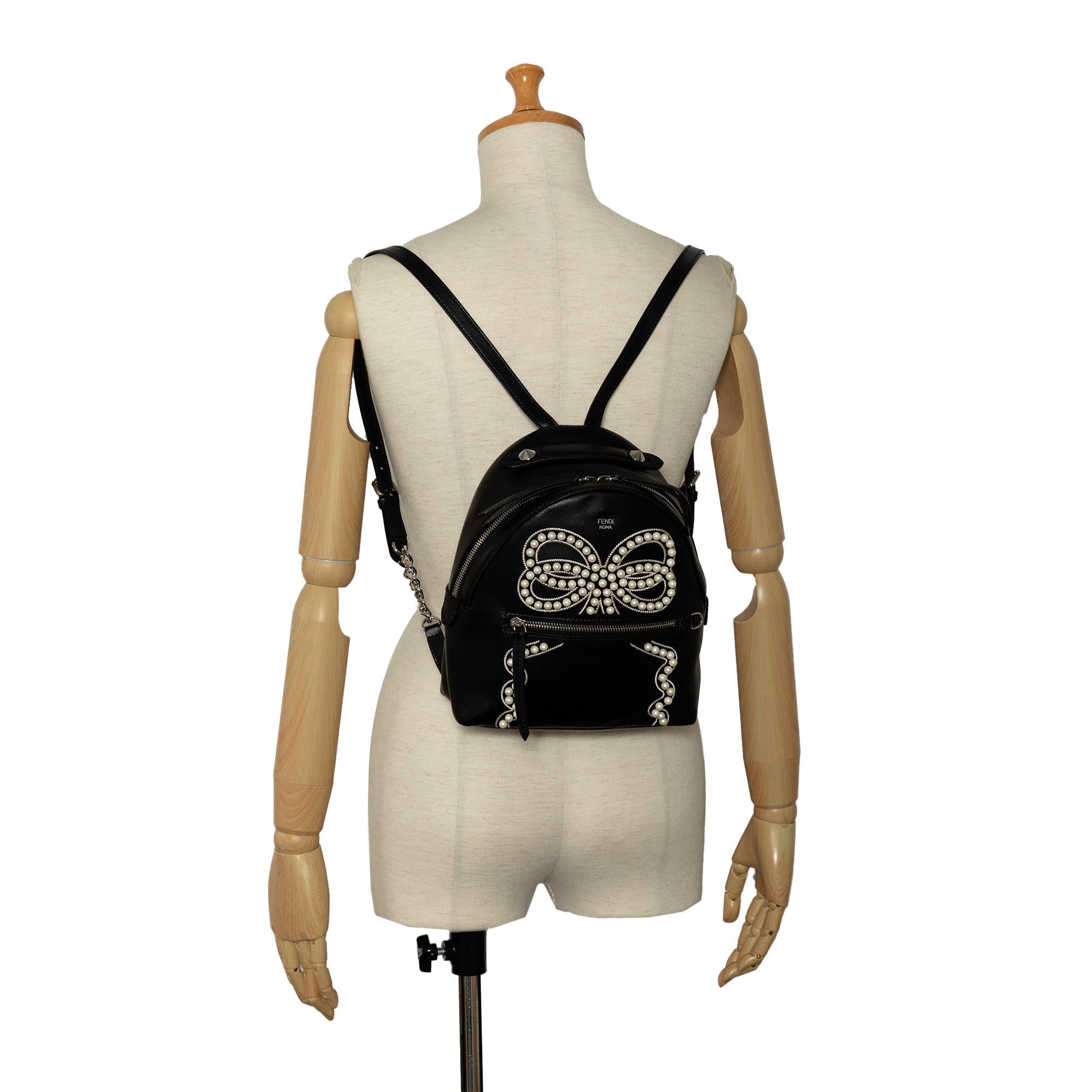 Fendi Mini By The Way Ribbon Pearl Backpack (SHG-ojljc6)