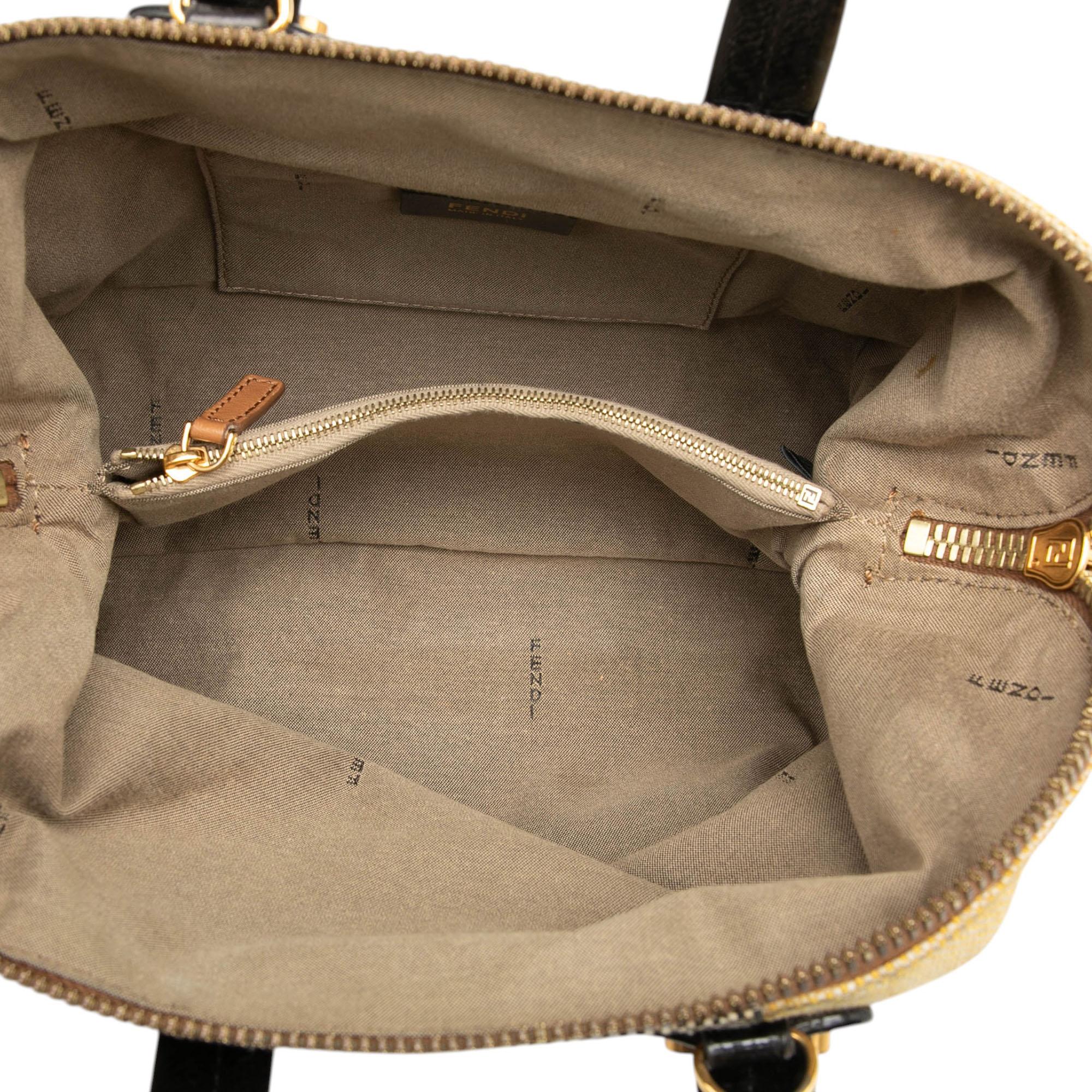 Fendi Mini Canvas Colorblock Chameleon Satchel