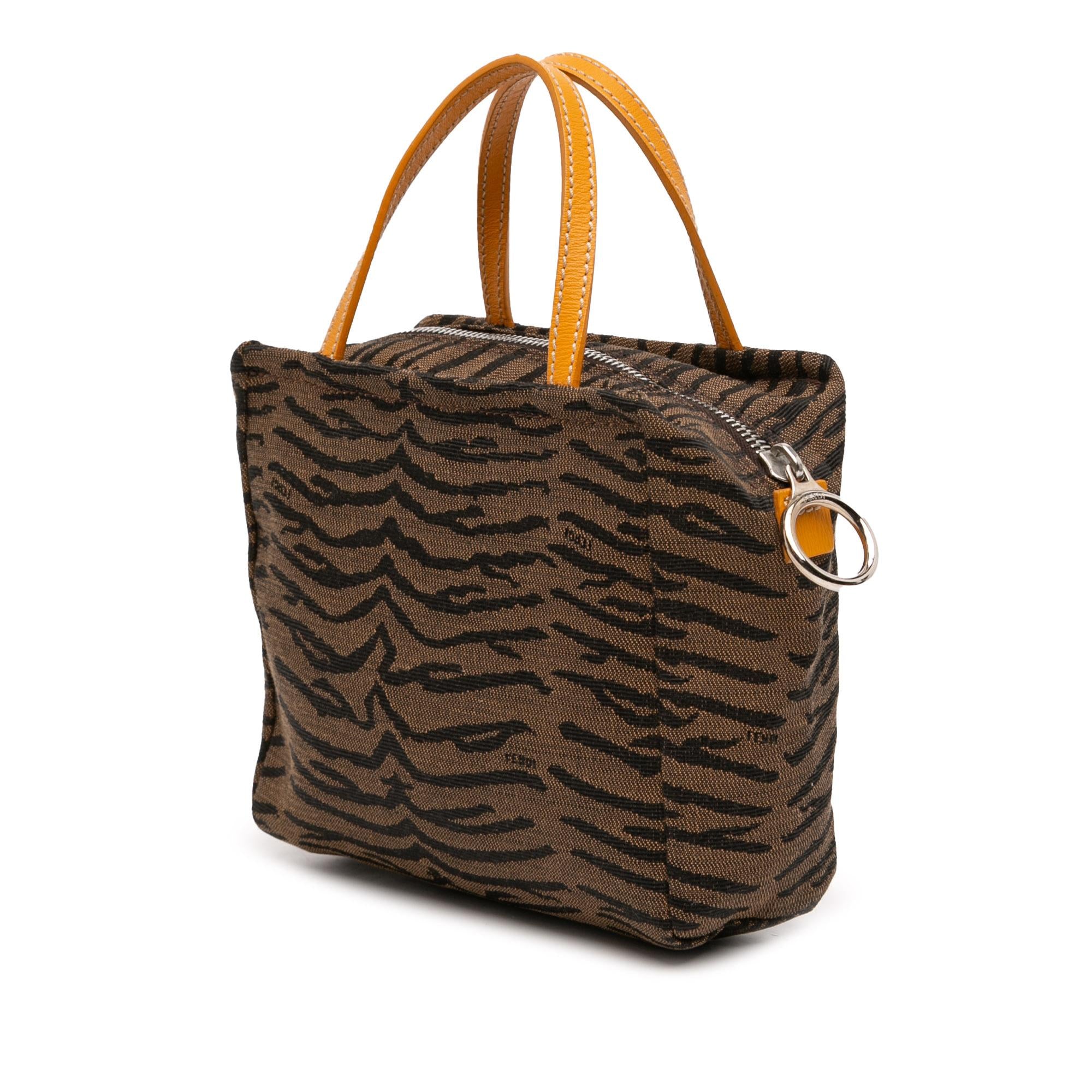 Fendi Mini Canvas Zebra Print Handbag