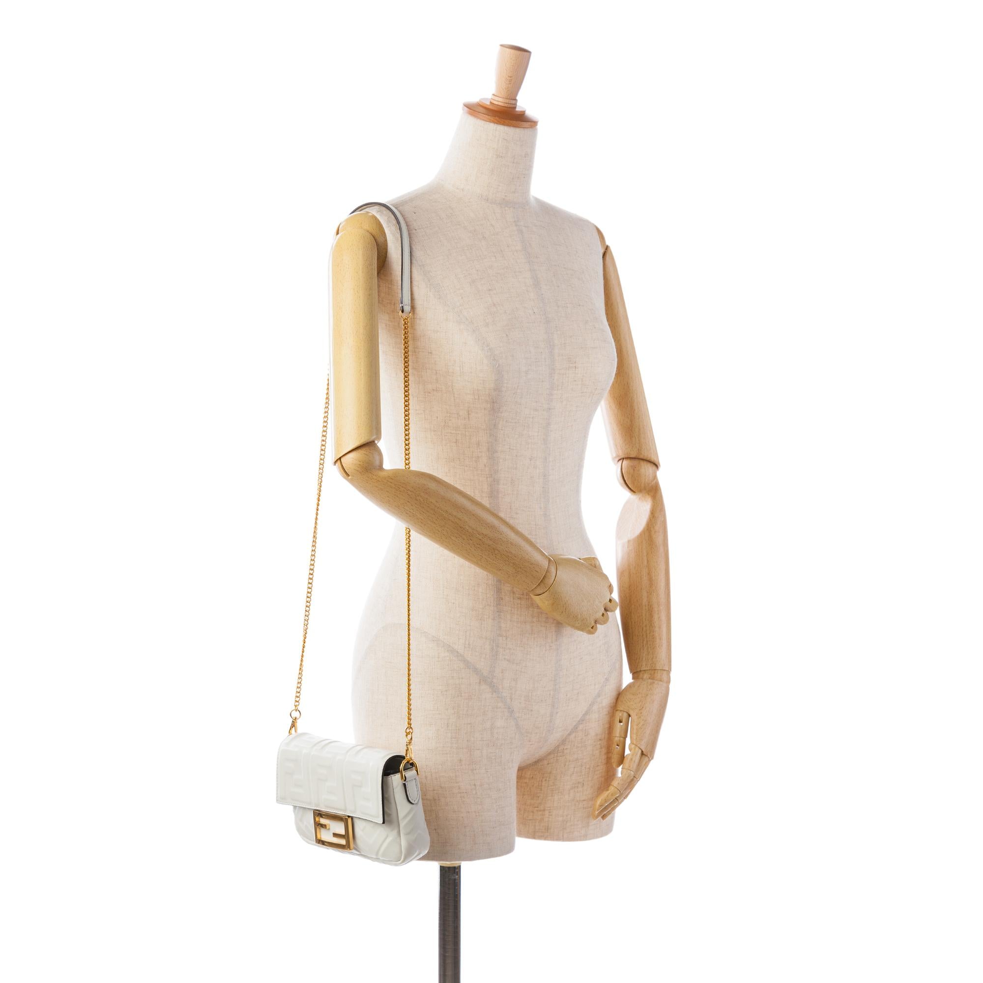 Fendi Mini Embossed Zucca Baguette Satchel (SHG-snGNtj)