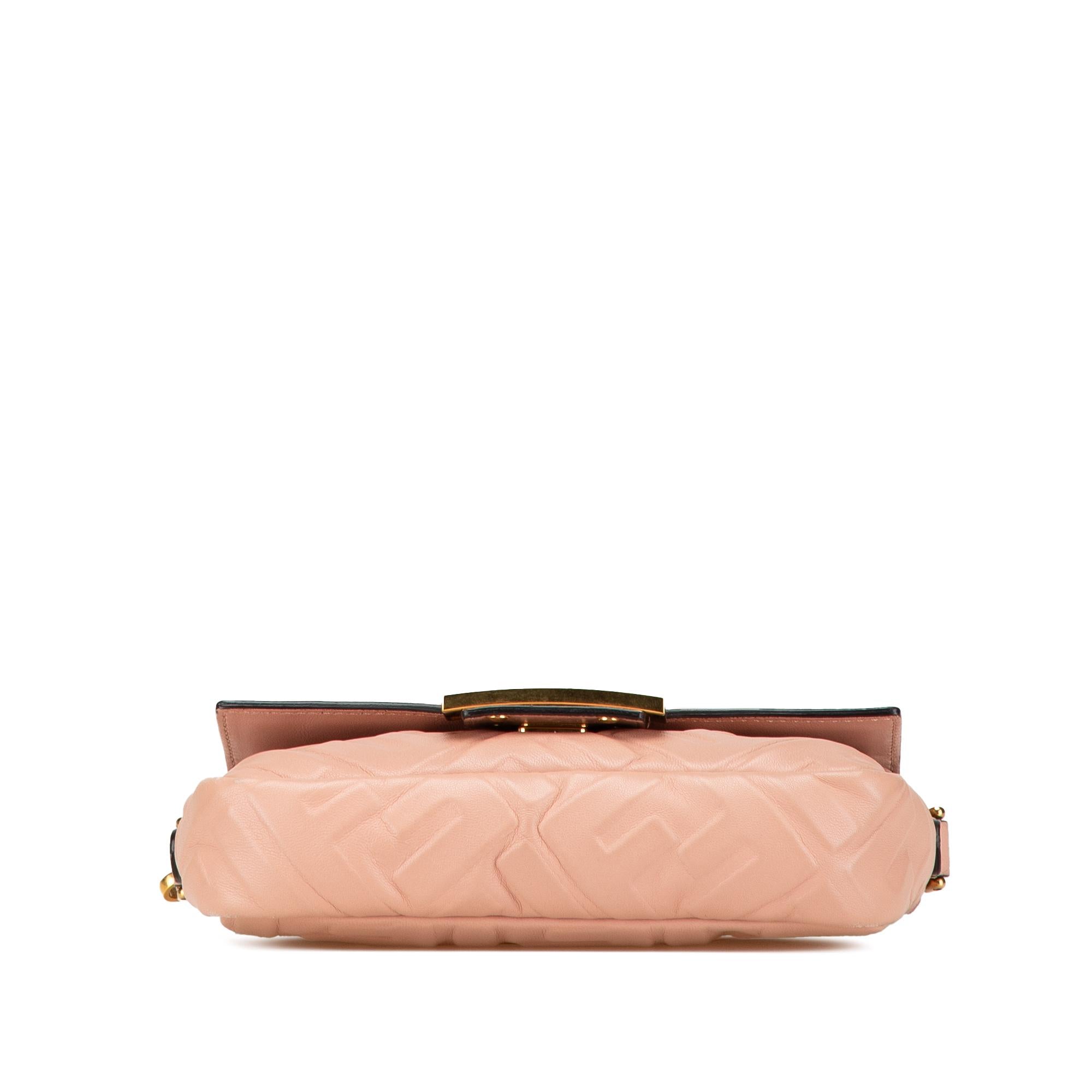 Fendi Mini Embossed Zucca Baguette Satchel