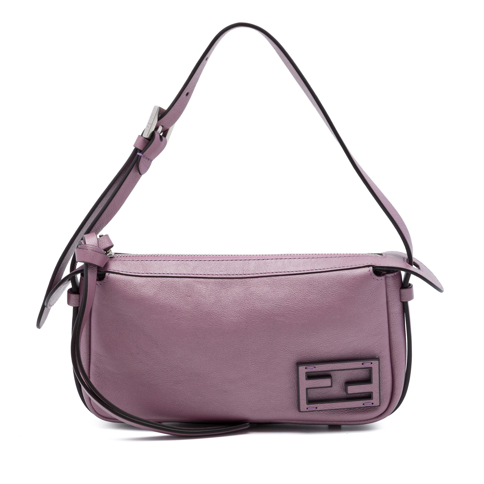 Fendi Mini Metallic Calfskin Simply Handbag