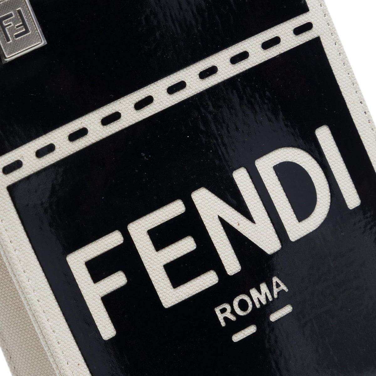 Fendi Mini Patent and Canvas Sunshine Shopper Tote