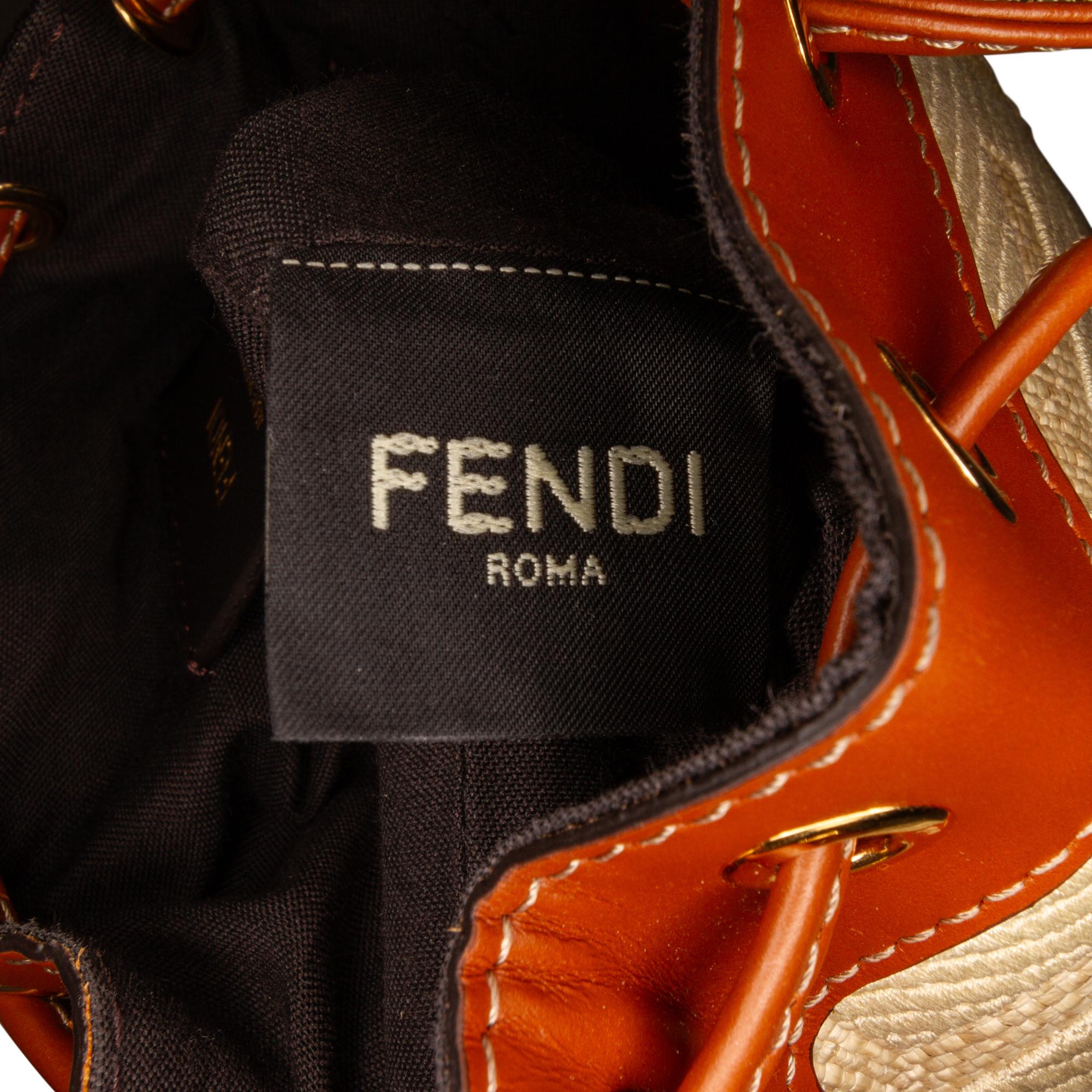 Fendi Mini Raffia Zucca Mon Tresor Bucket Bag (SHG-nU09oe)