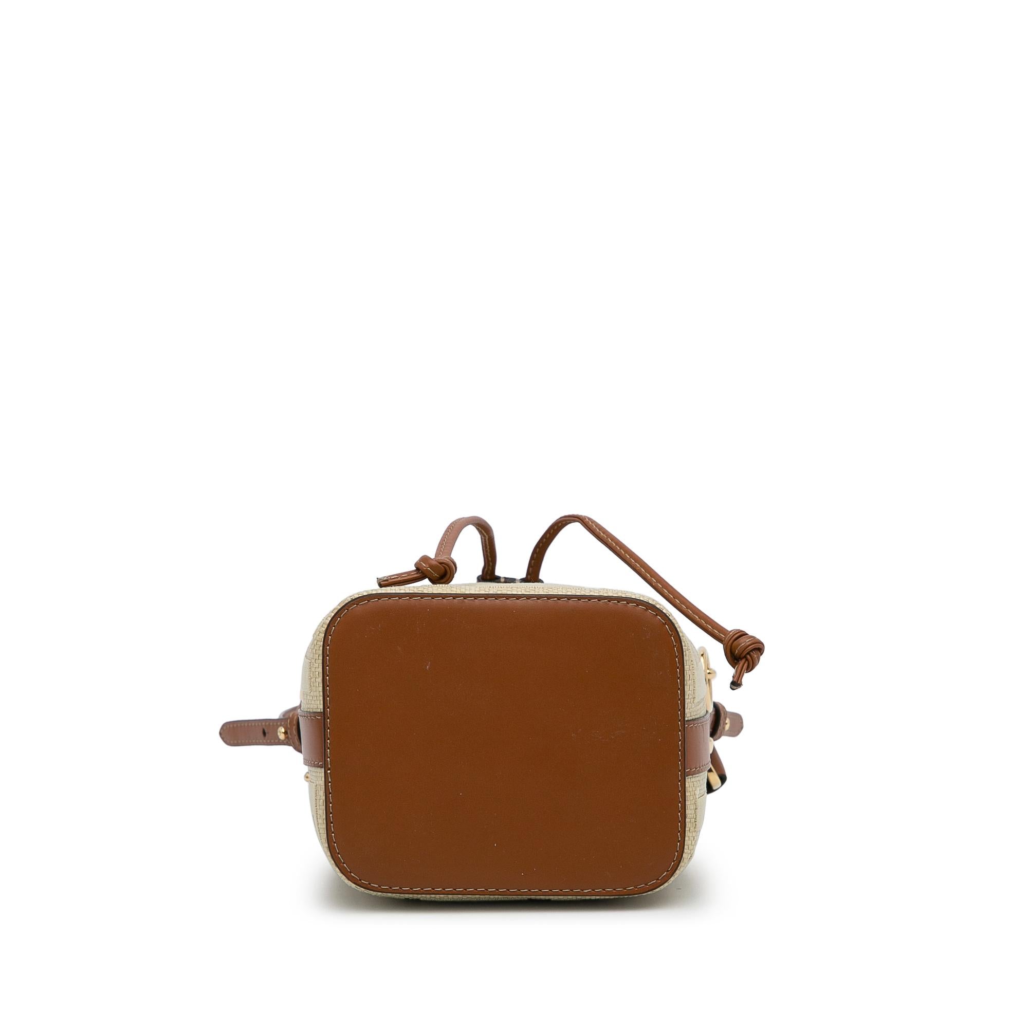 Fendi Mini Raffia Zucca Mon Tresor Bucket Bag (SHG-nU09oe)