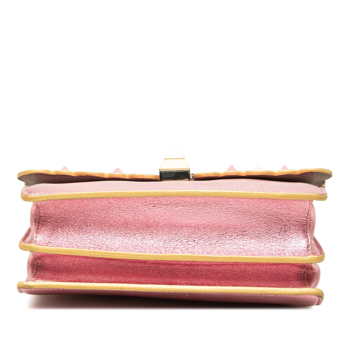 Fendi Mini Scalloped Metallic Studded Leather Kan I Crossbody