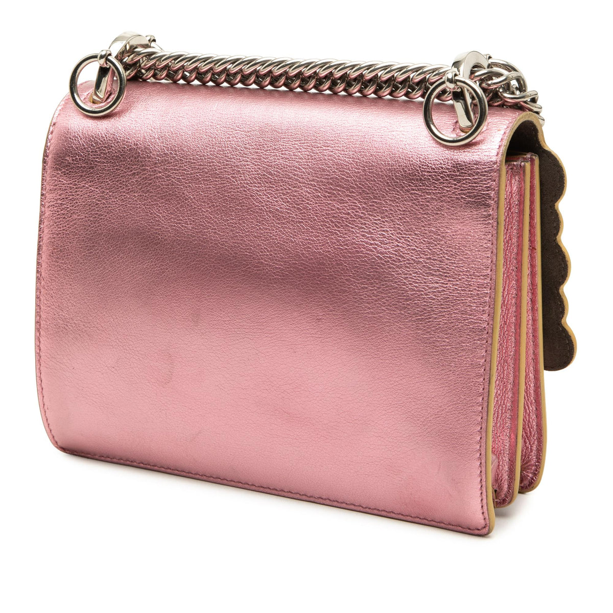 Fendi Mini Scalloped Metallic Studded Leather Kan I Crossbody
