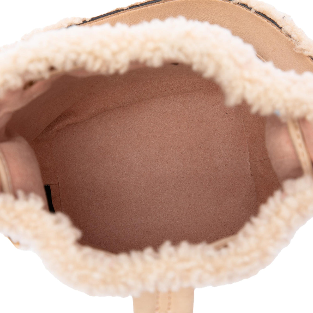 Fendi Mini Shearling Trimmed Leather Mon Tresor Bucket Bag