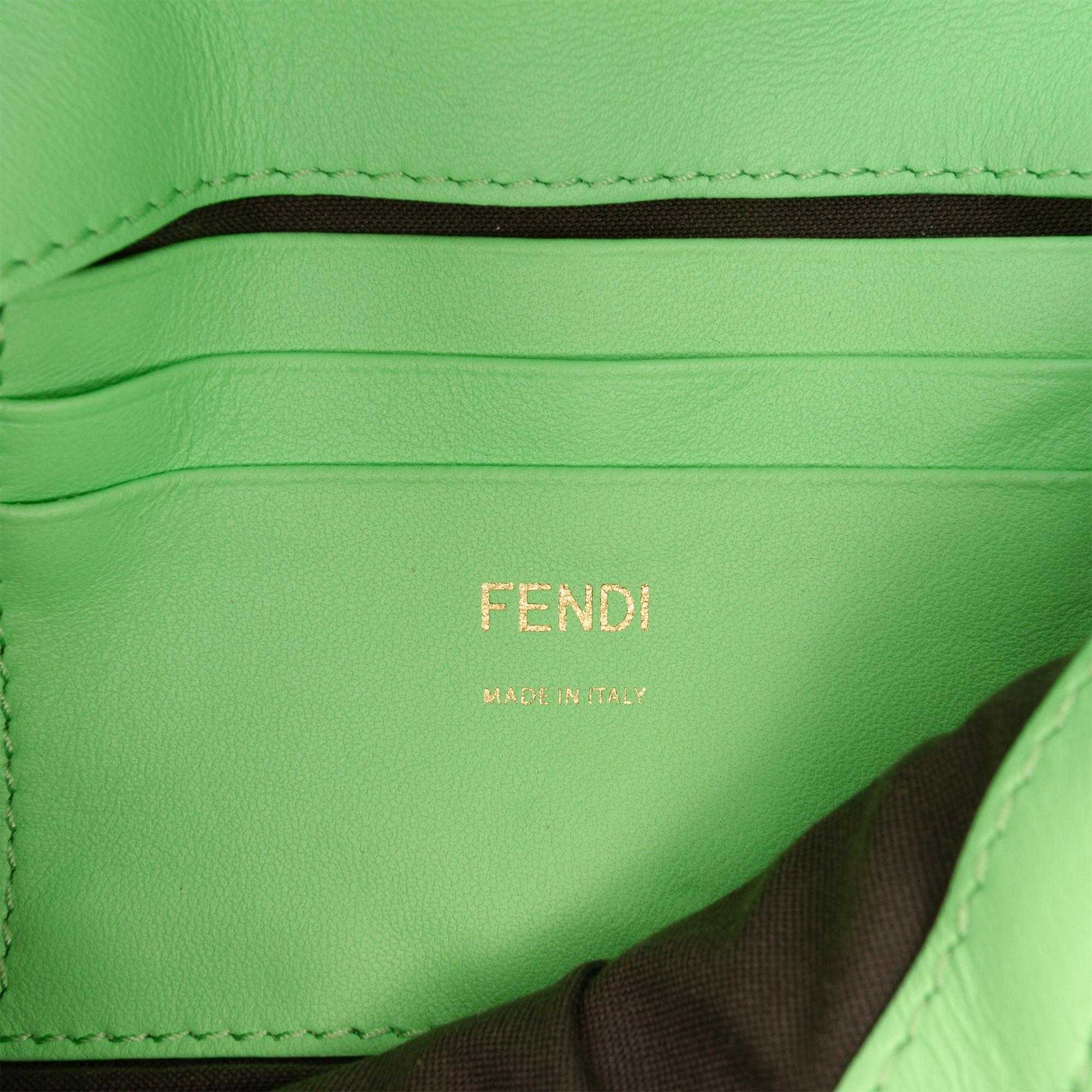Fendi Mini Zucca Embossed Leather Baguette Satchel