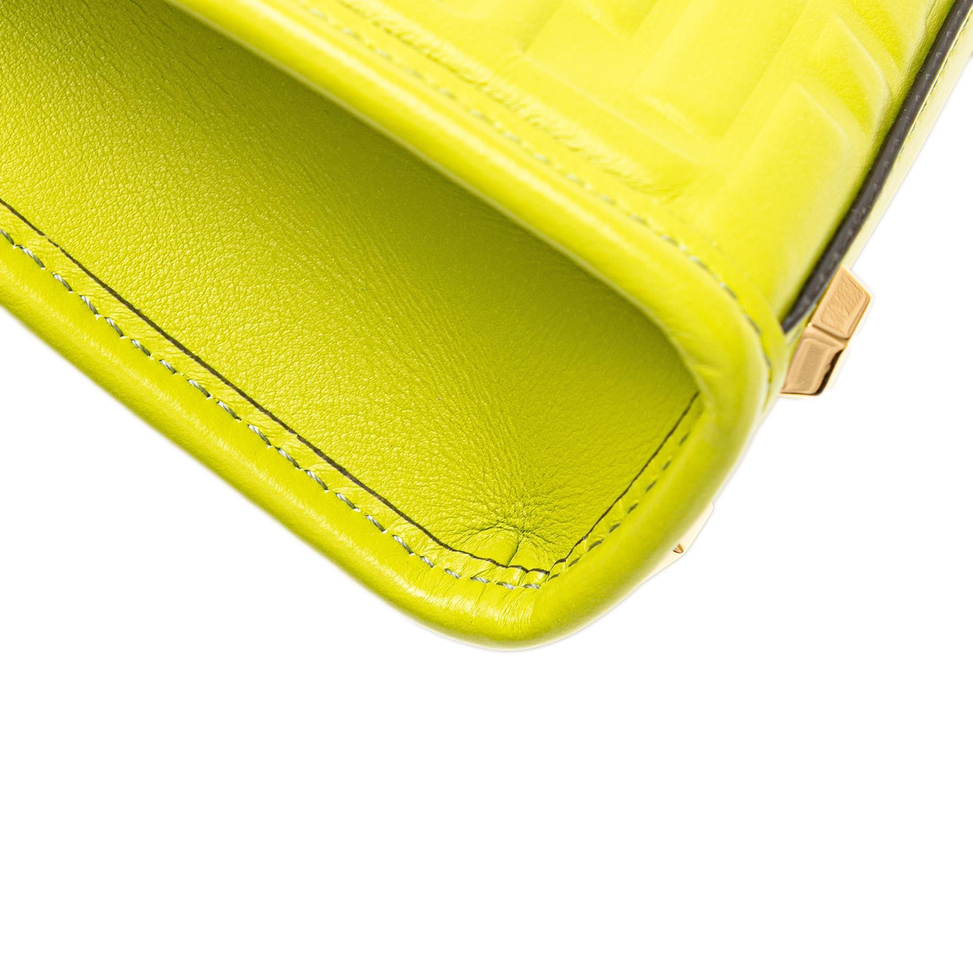 Fendi Mini Zucca Embossed Leather Sunshine Shopper Tote