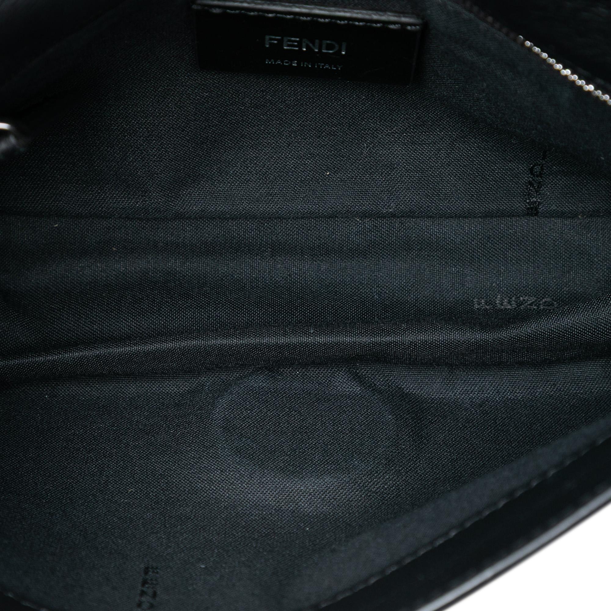 Fendi Mini Zucca Embossed Nappa Expandable Flap Crossbody