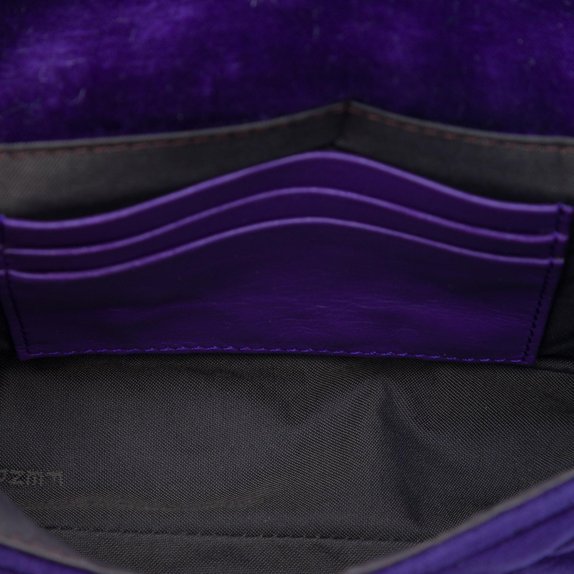 Fendi Mini Zucca Embossed Velvet Baguette Satchel