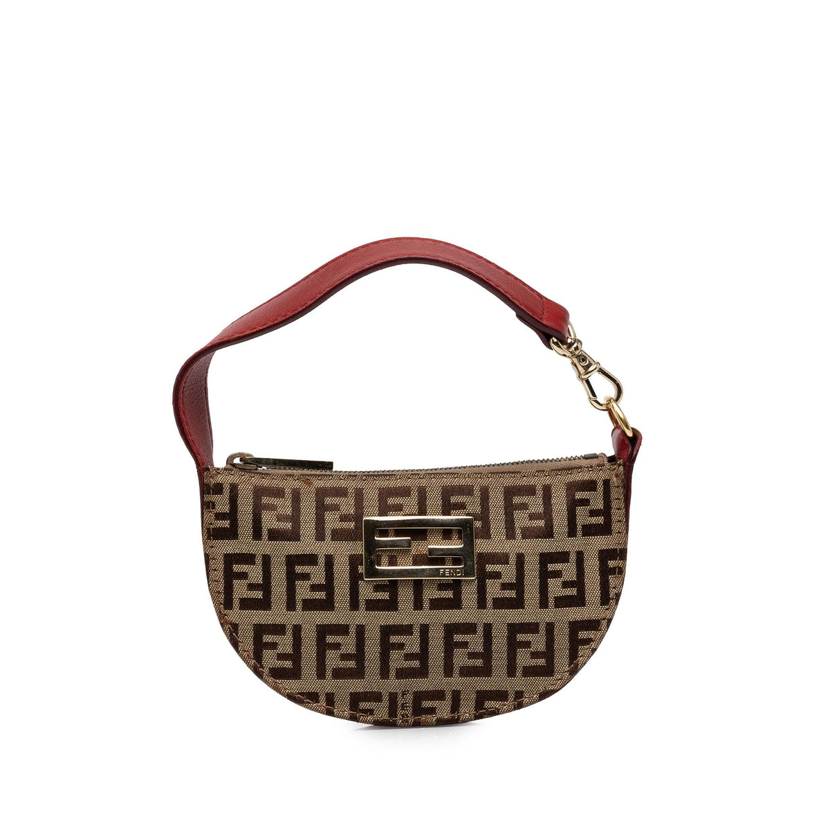 Fendi Mini Zucchino Canvas Half Moon Handbag