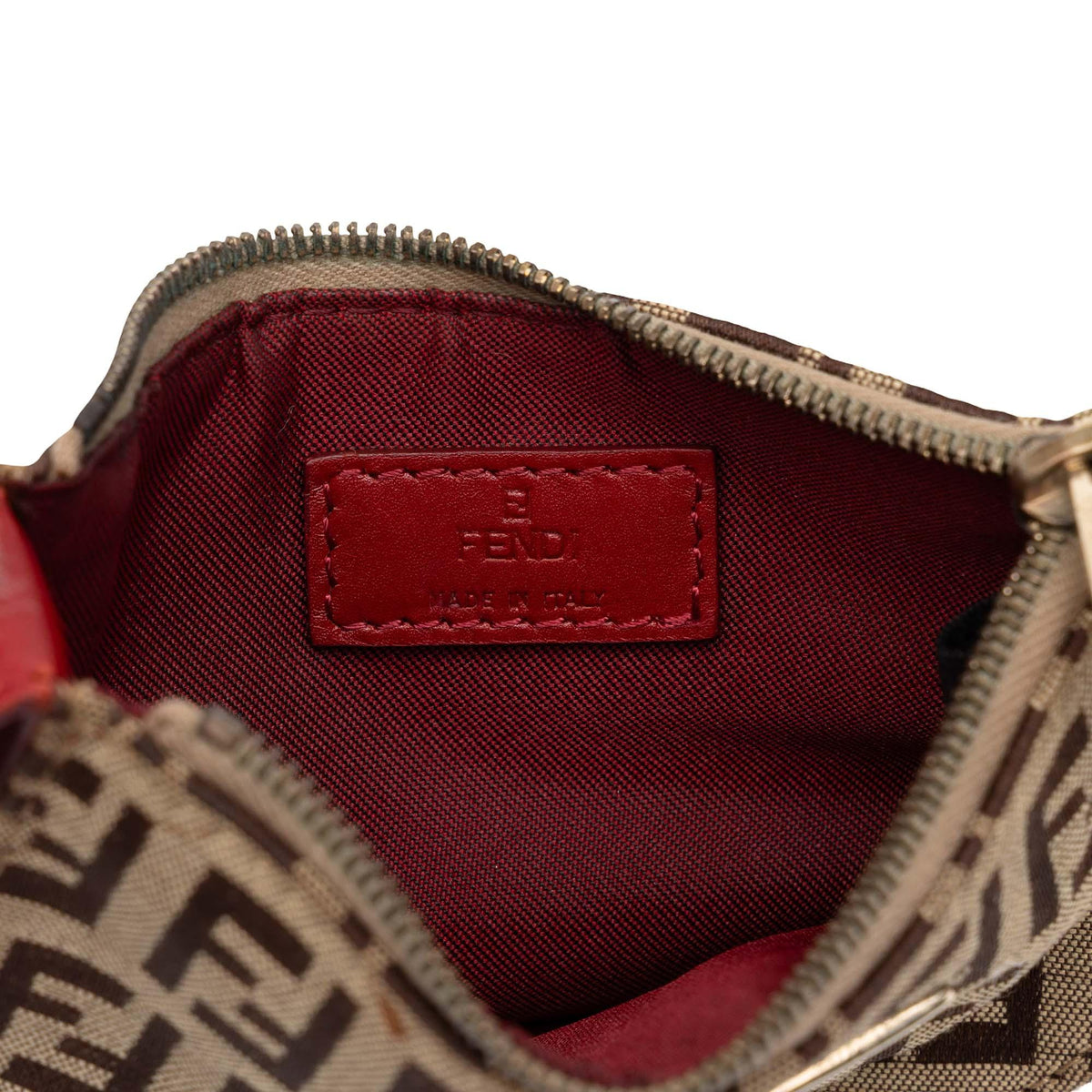Fendi Mini Zucchino Canvas Half Moon Handbag