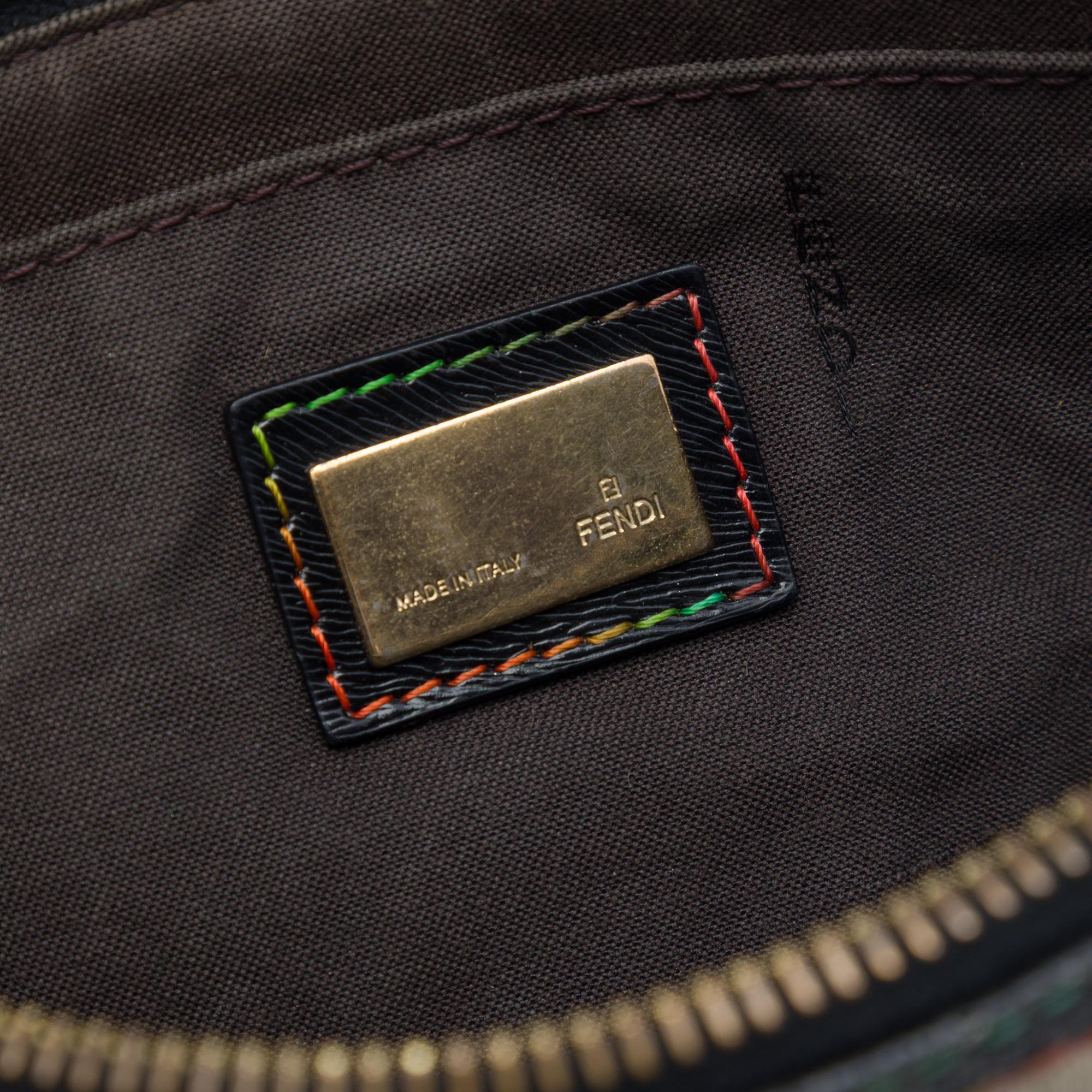 Fendi Multicolor Zucca Spalmati Chain Pochette