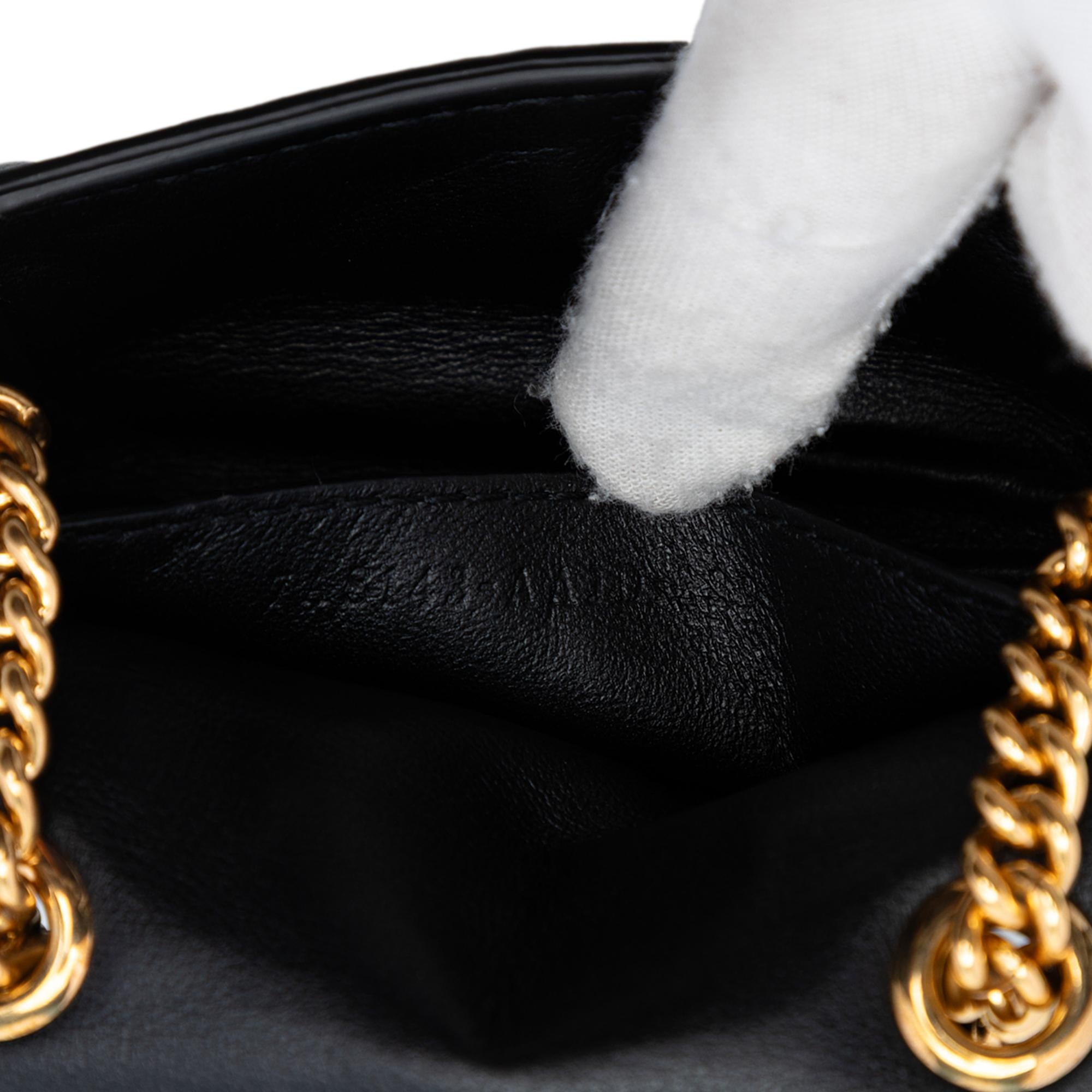 Fendi Nano Zucca Embossed Leather Baguette Chain Bag