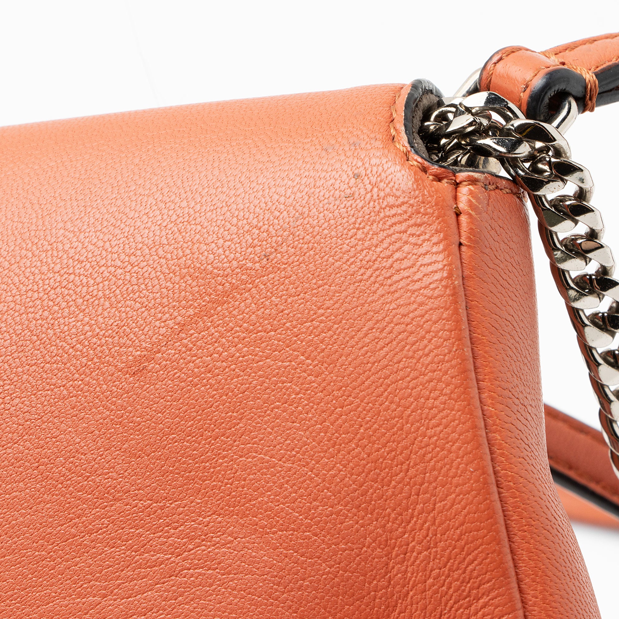 Fendi Nappa Leather Fox Fur Crystal Micro Buggie Baguette Bag