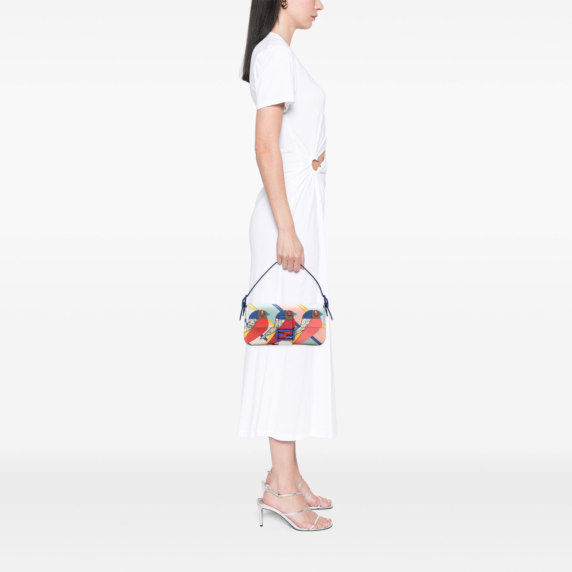 Fendi Patchwork Leather QuTweet Bird Baguette
