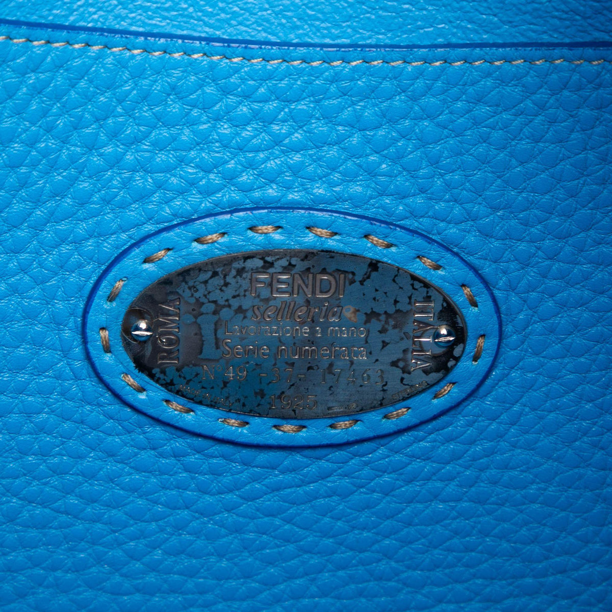 Fendi Pebbled Leather Selleria Shoulder Bag