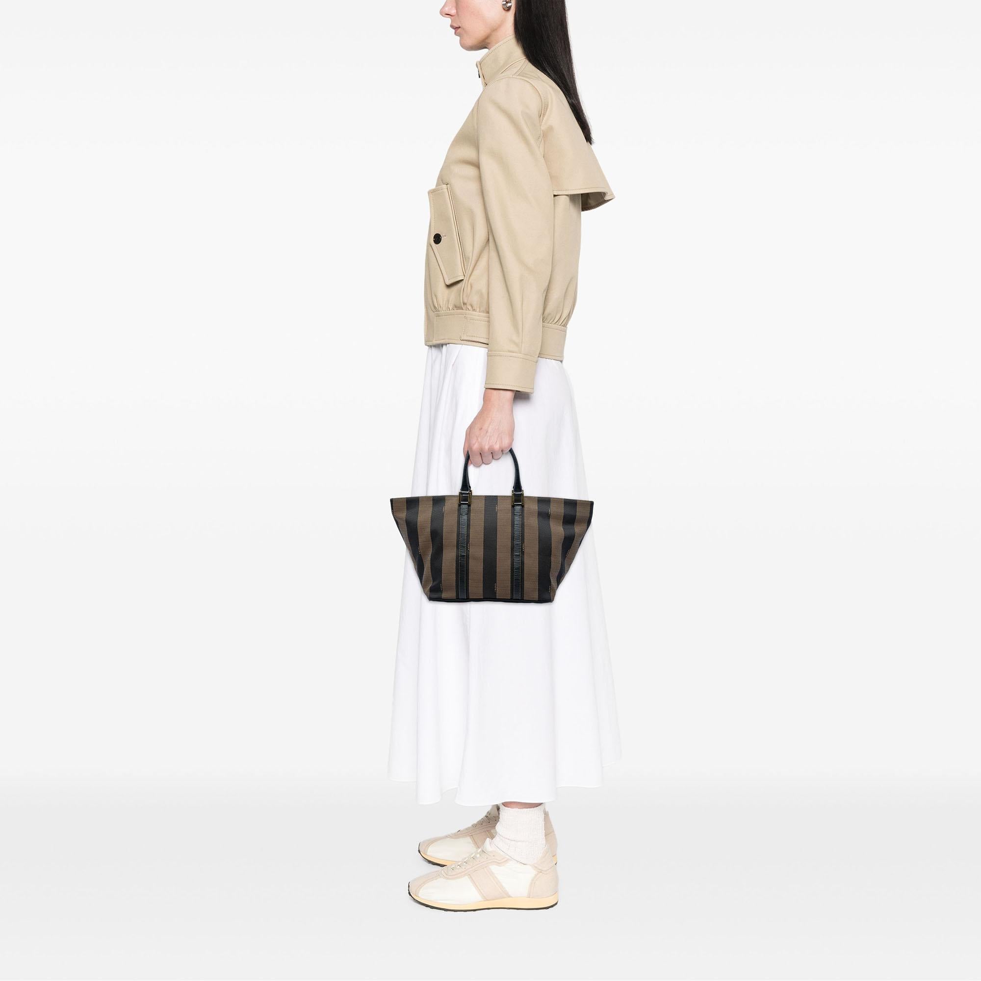 Fendi Pequin Canvas Tote