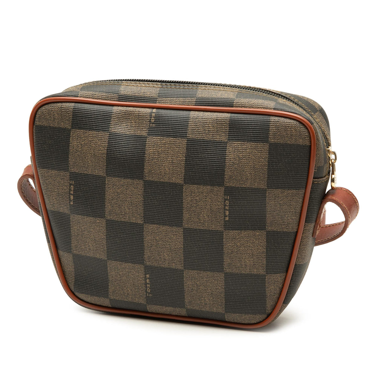 Fendi Pequin Coated Canvas Checkboard Crossbody