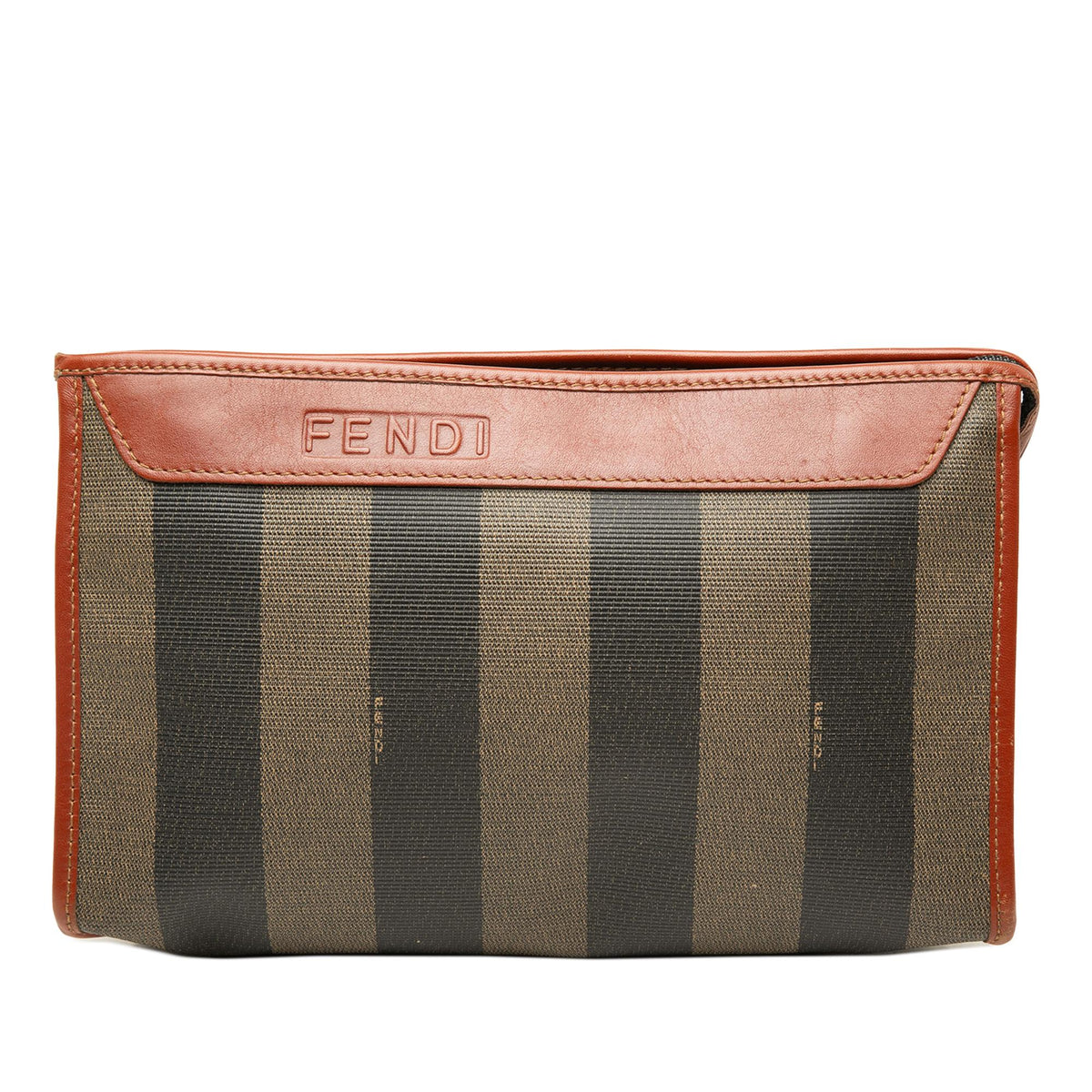 Fendi Pequin Coated Canvas Cosmetic Clutch